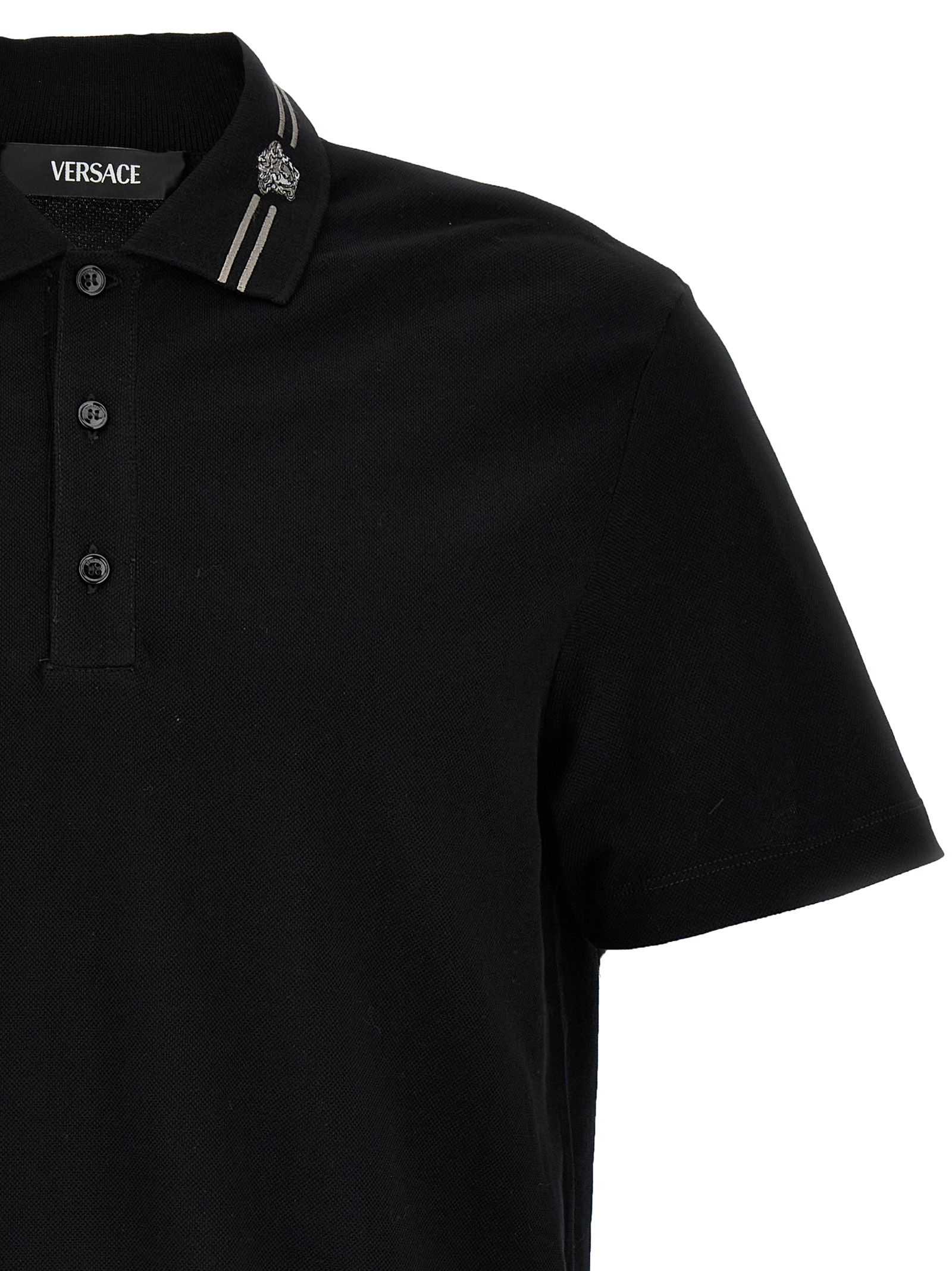 Cotton Polo Men's Shirt - Versace - Modalova