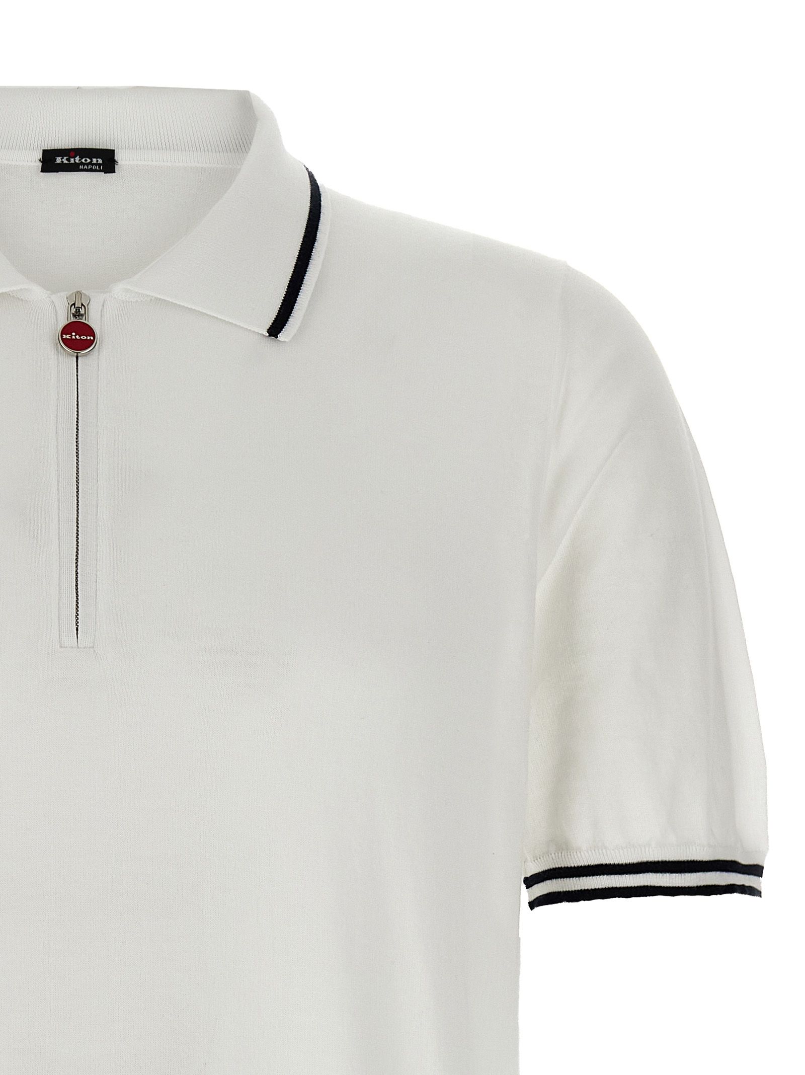 Kiton White Cotton Polo Men's Shirt - Kiton - Modalova