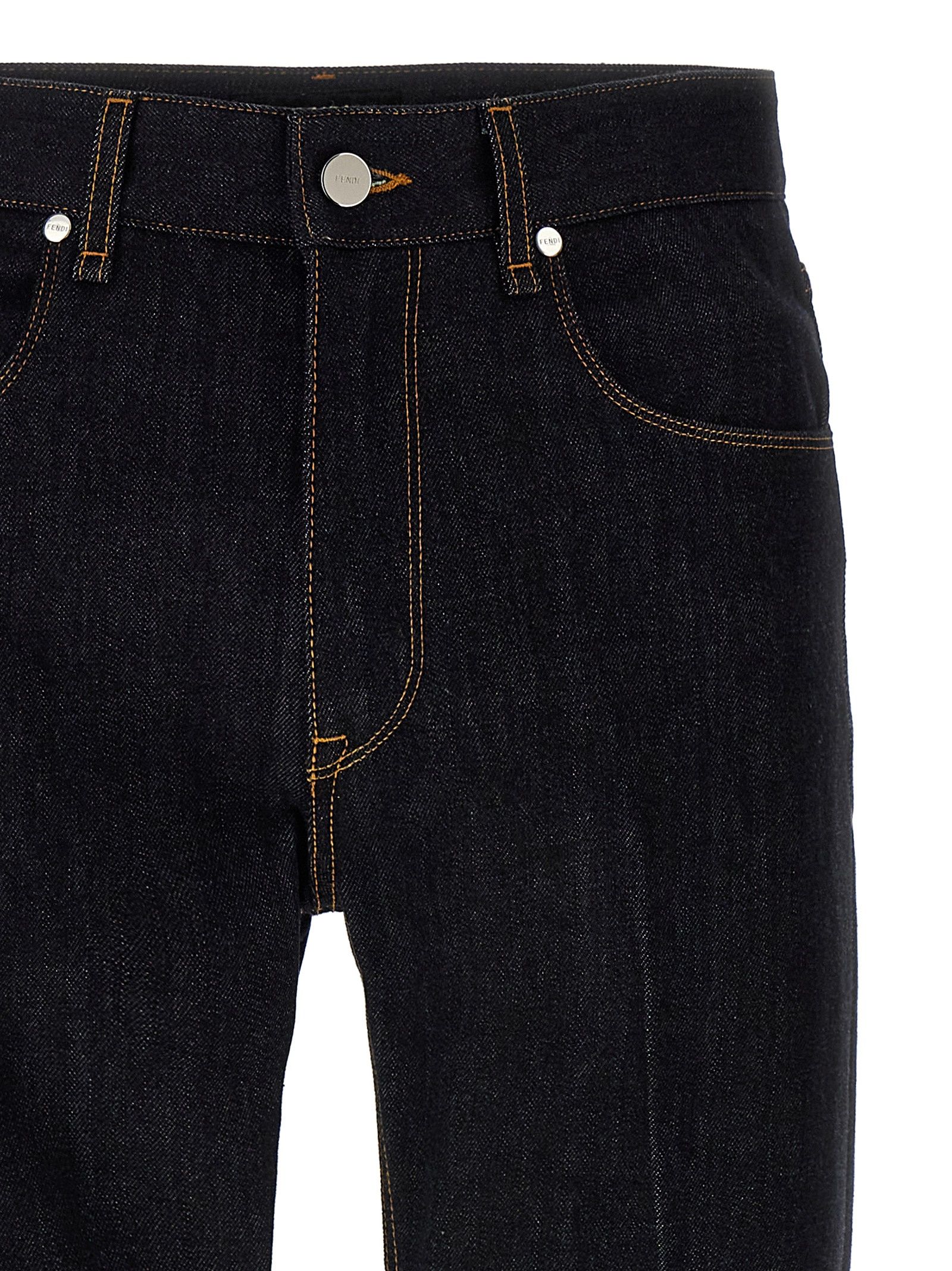 Cotton Straight-Leg Men's Jeans - Fendi - Modalova