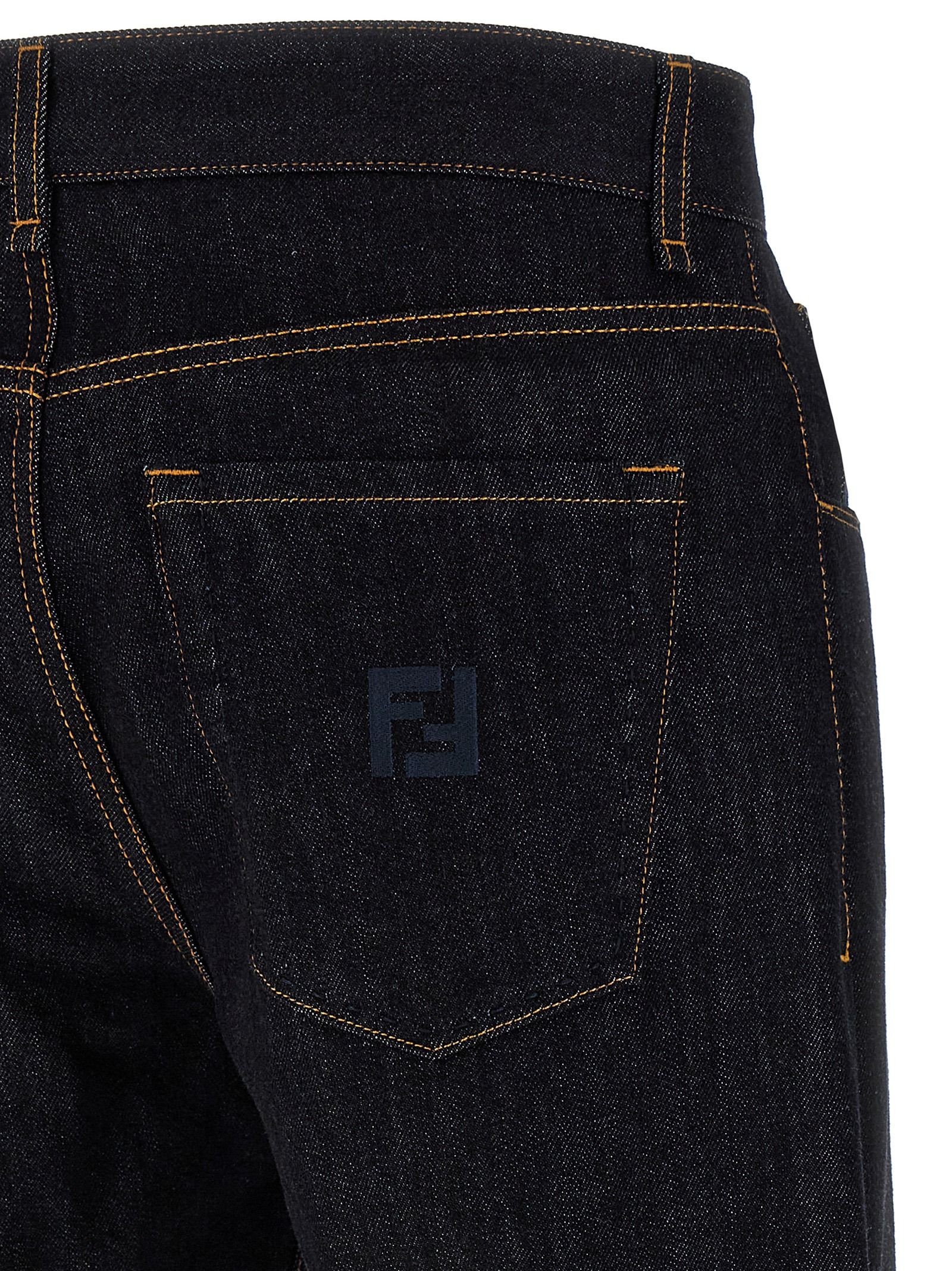 Cotton Straight-Leg Men's Jeans - Fendi - Modalova