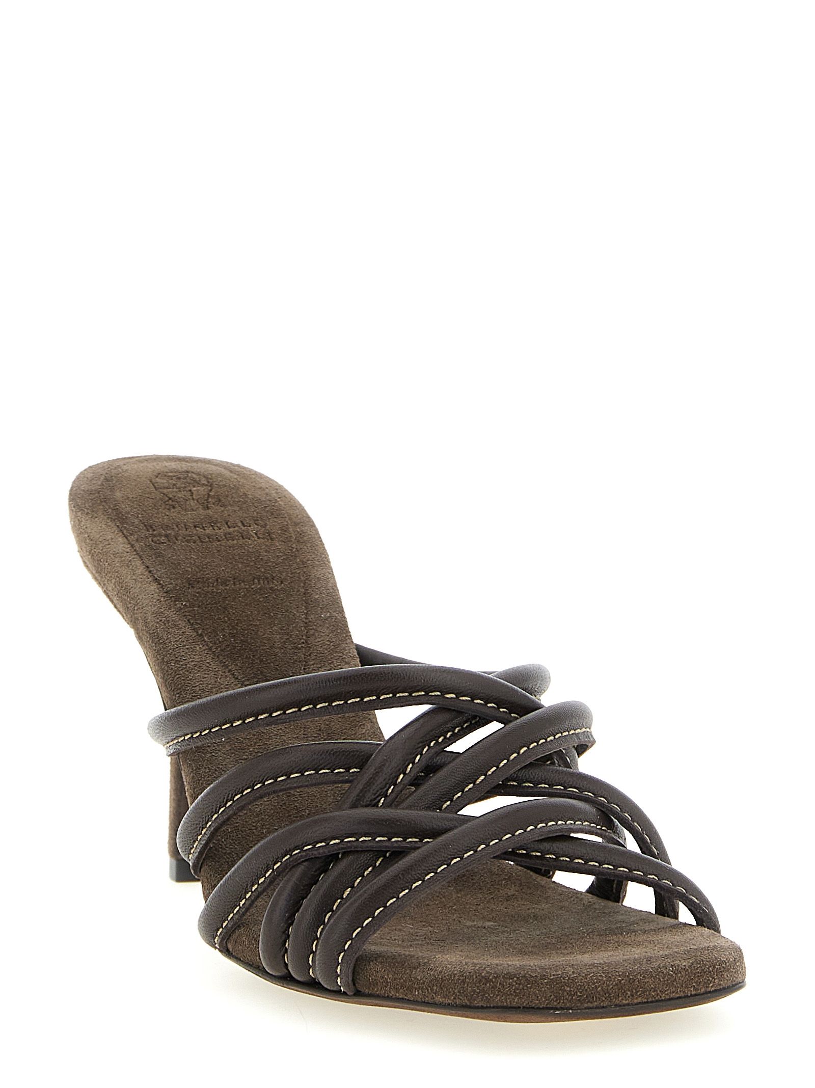 Leather Stiletto Heel Women's Sandals - Brunello Cucinelli - Modalova