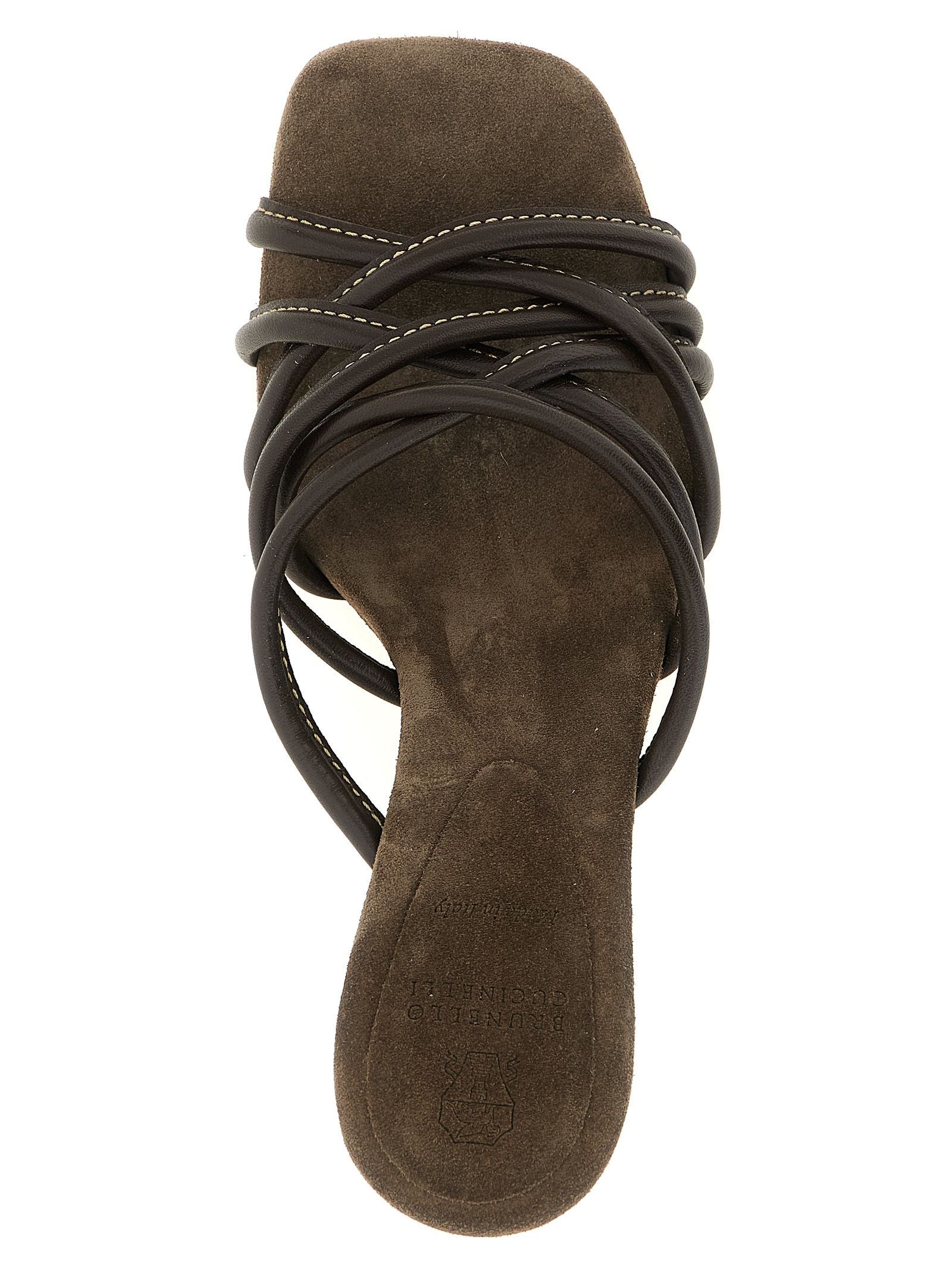 Leather Stiletto Heel Women's Sandals - Brunello Cucinelli - Modalova