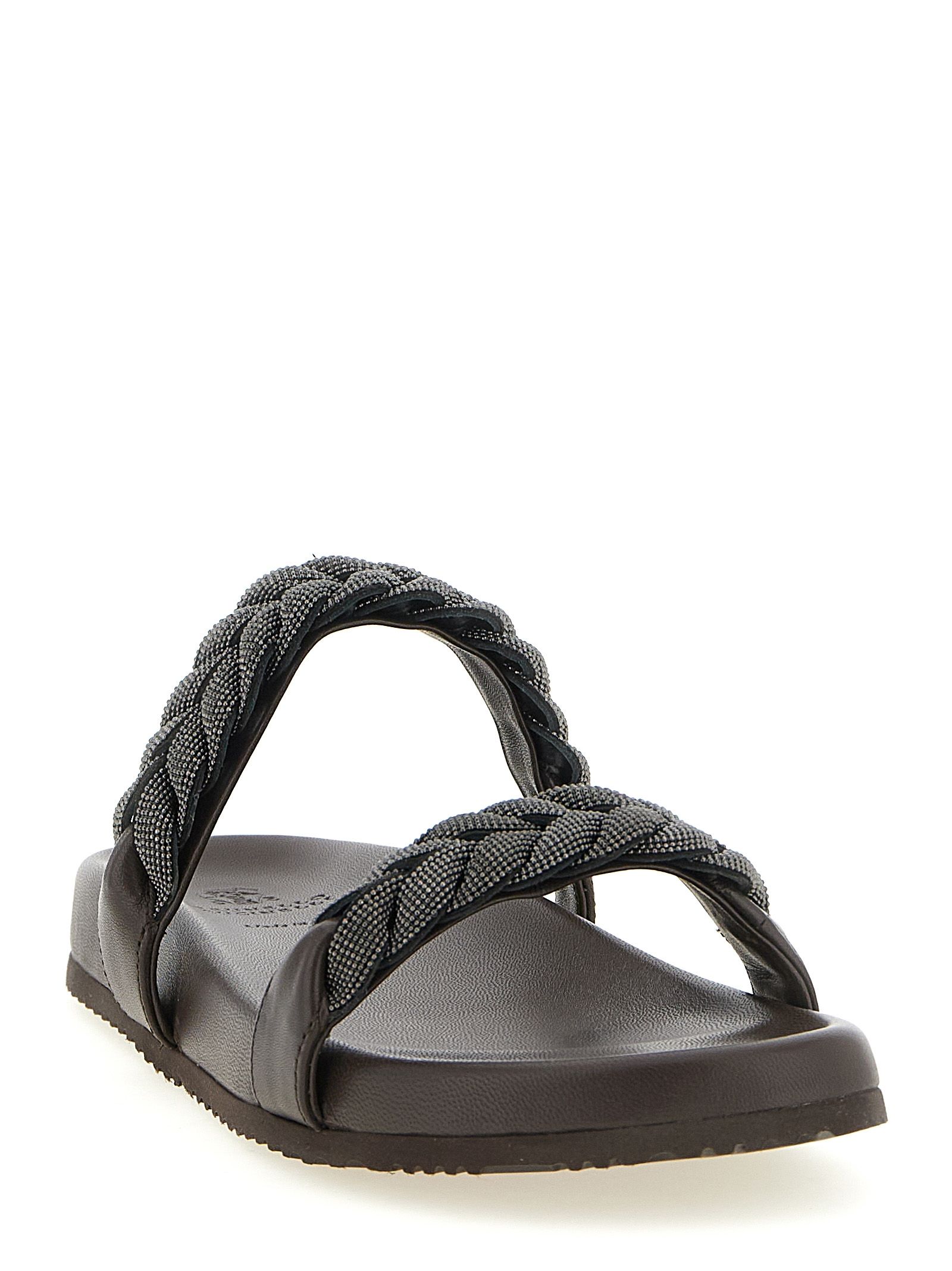 Leather Women's Slides - Brunello Cucinelli - Modalova