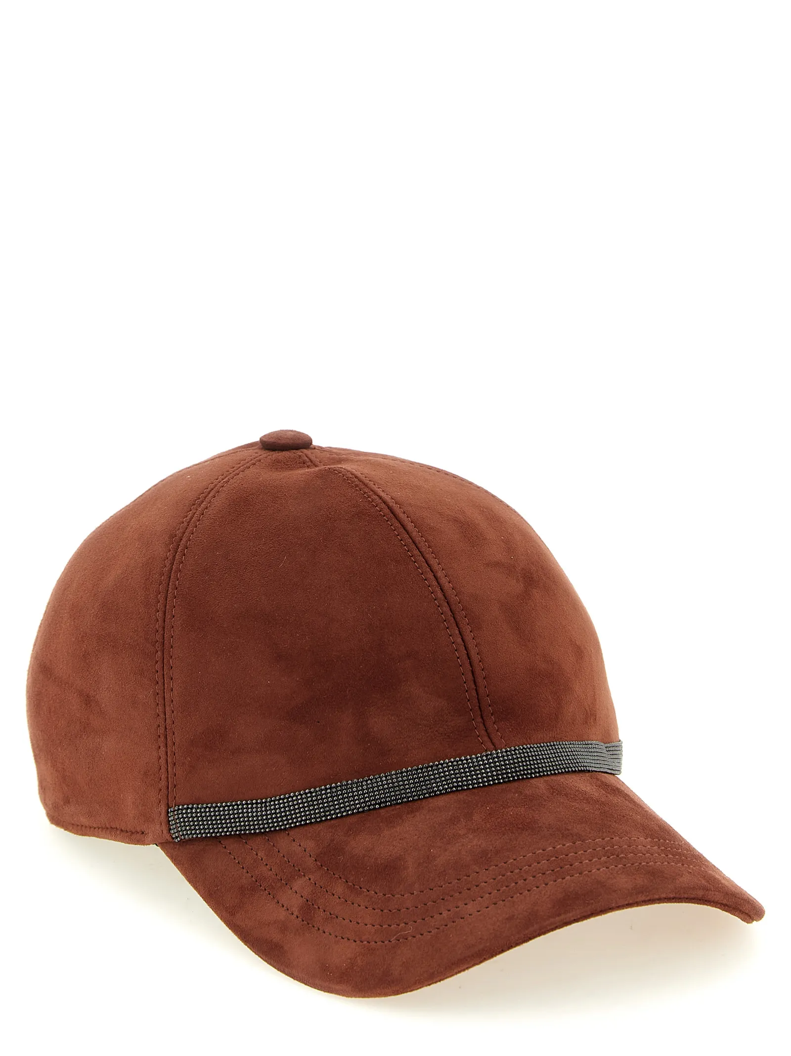 Lamb Leather Cap (Baseball Women's Hat) - Brunello Cucinelli - Modalova