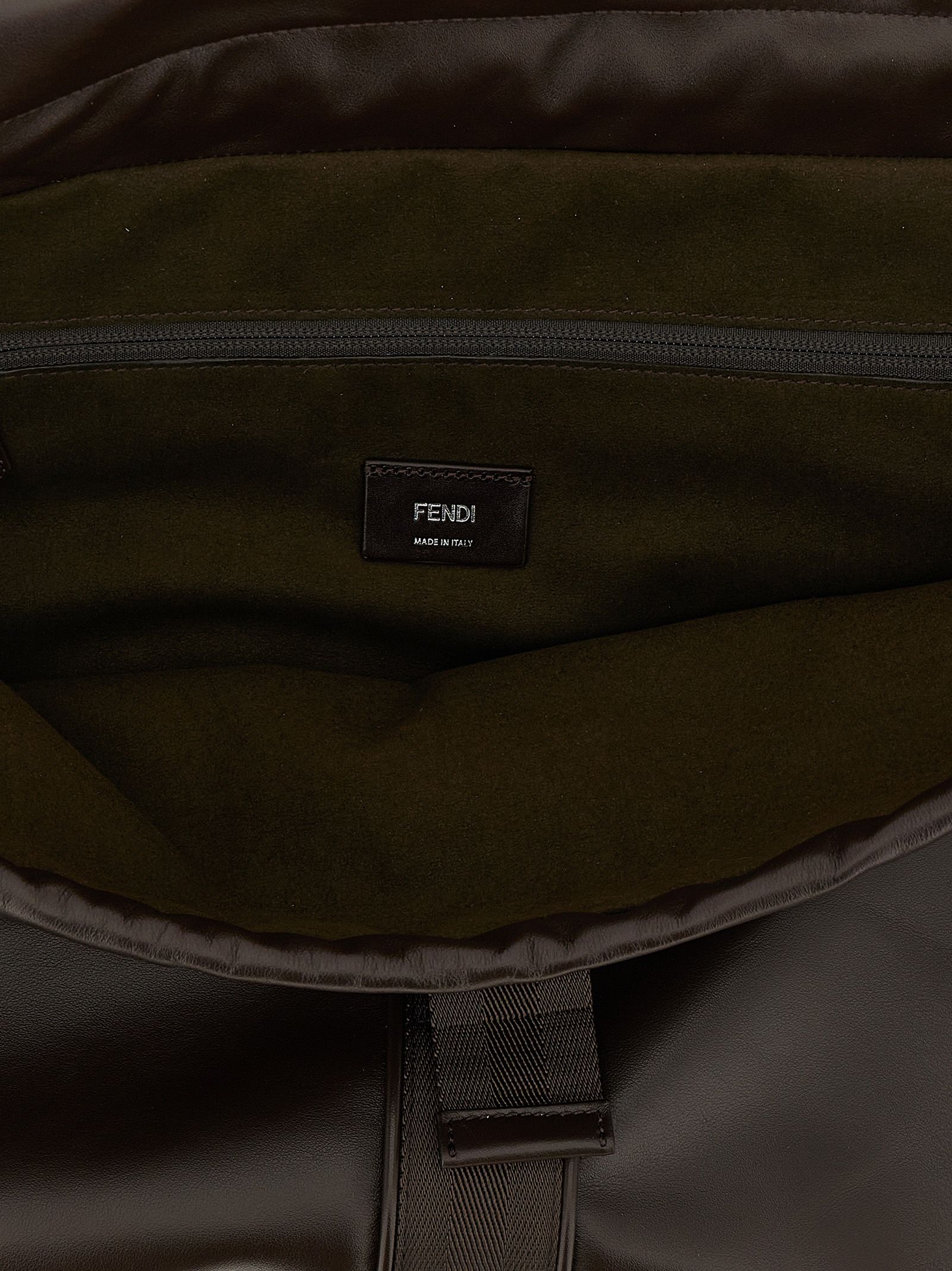 Fendi Brown Calfskin Men's Handbag - Fendi - Modalova
