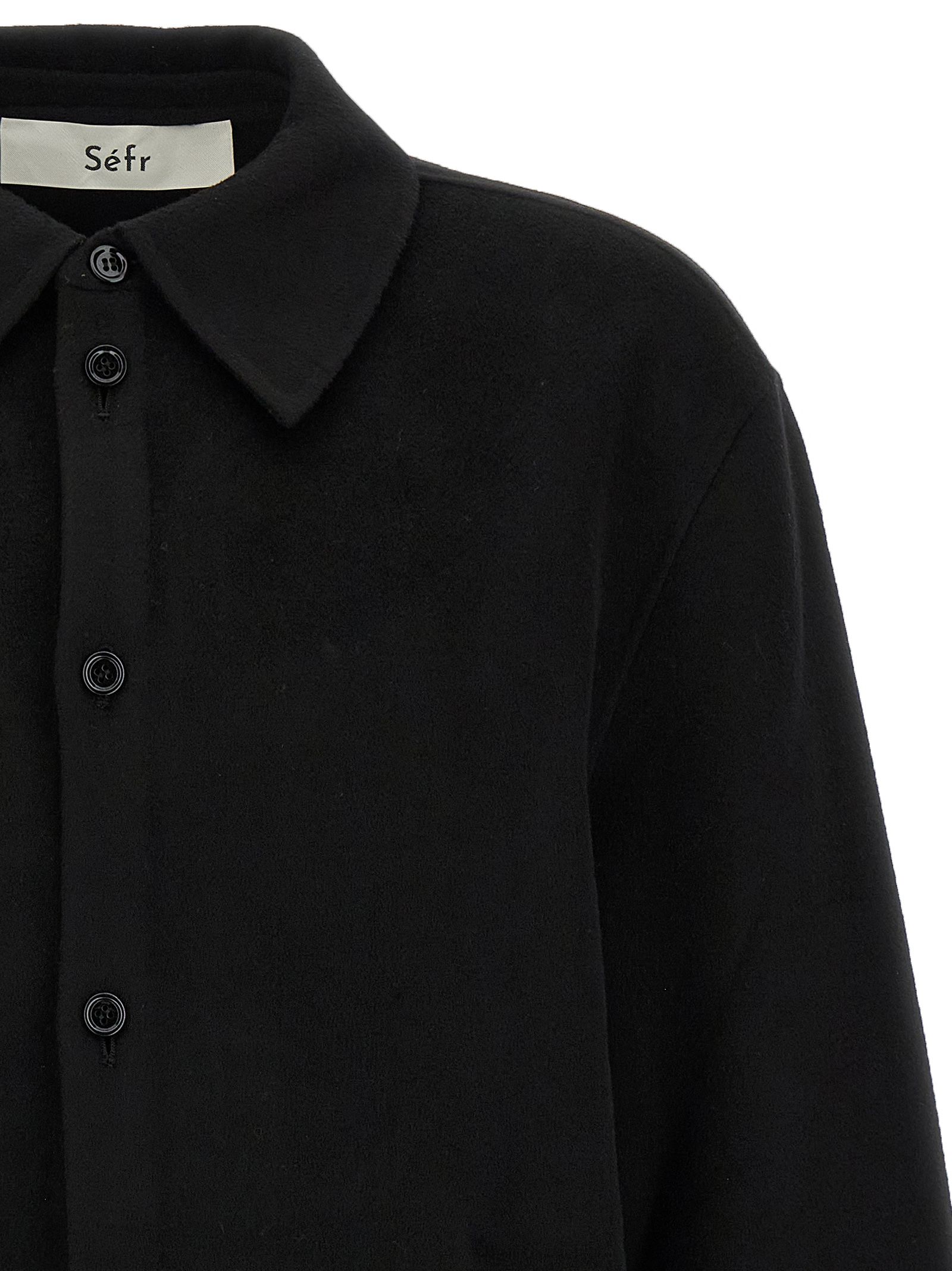 SÉFR Black Wool Men's Blouse - SÉFR - Modalova