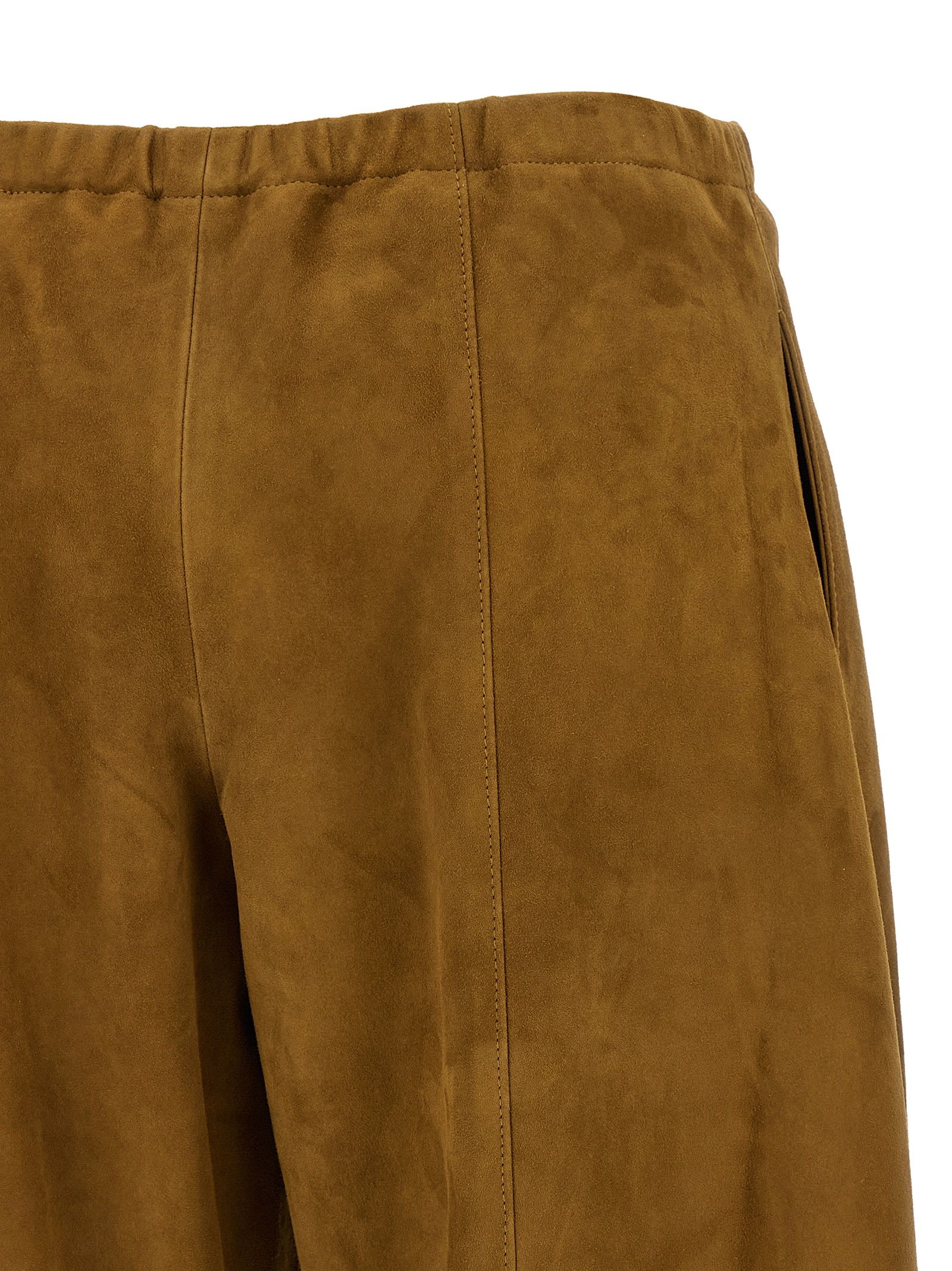 Khaite Brown Leather Women's Pants - Khaite - Modalova