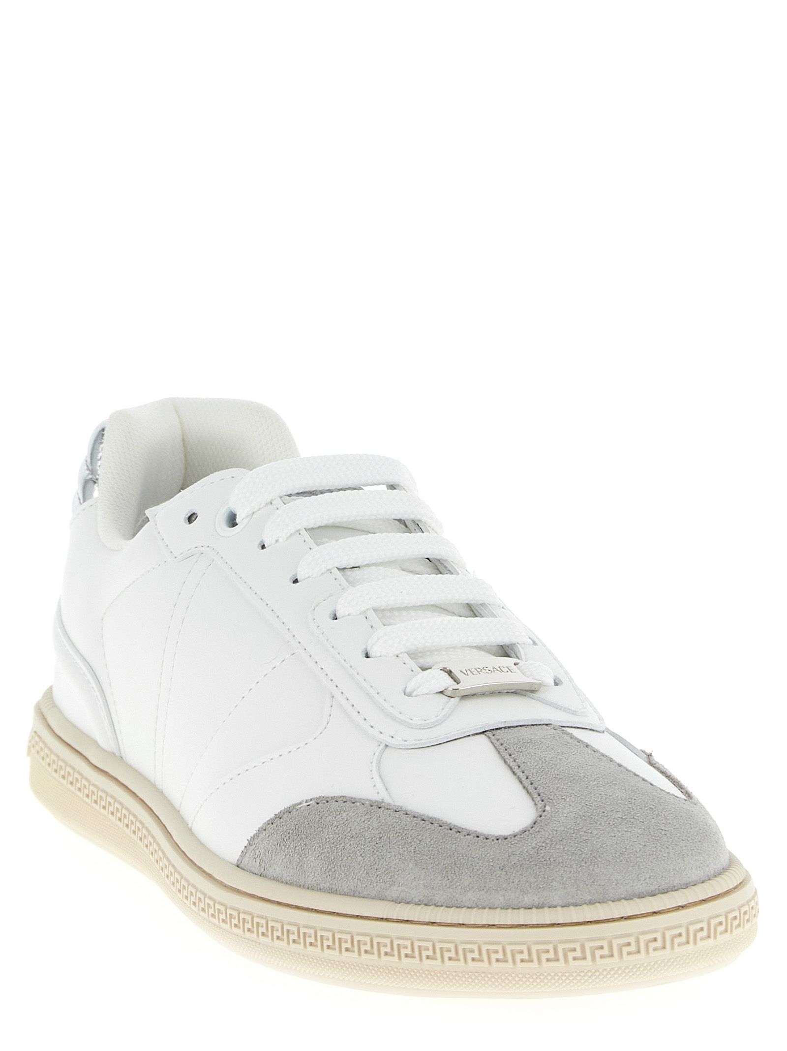 Calfskin Low Top Men's Sneakers - Versace - Modalova