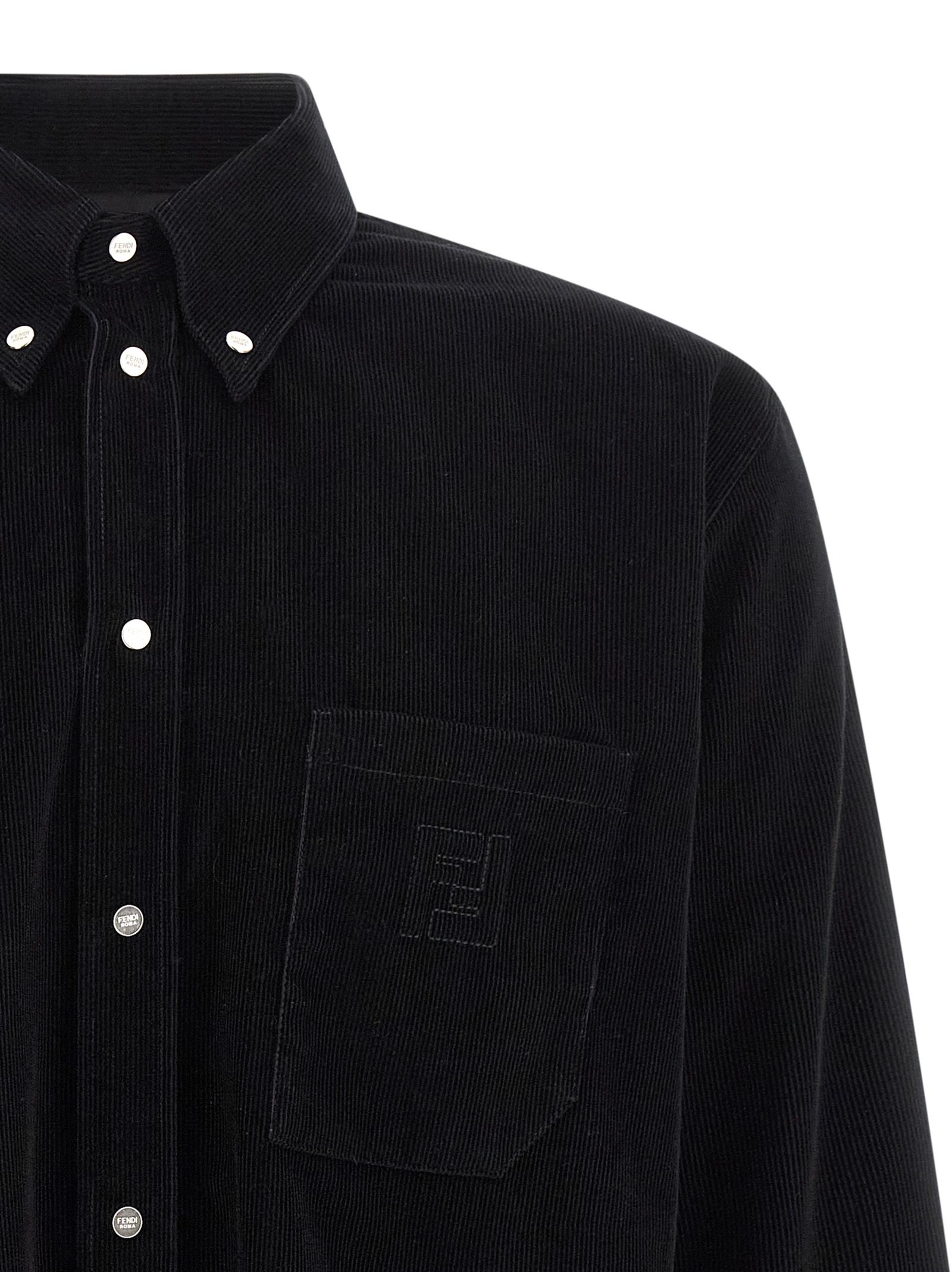 Fendi Black Cotton Men's Blouse - Fendi - Modalova
