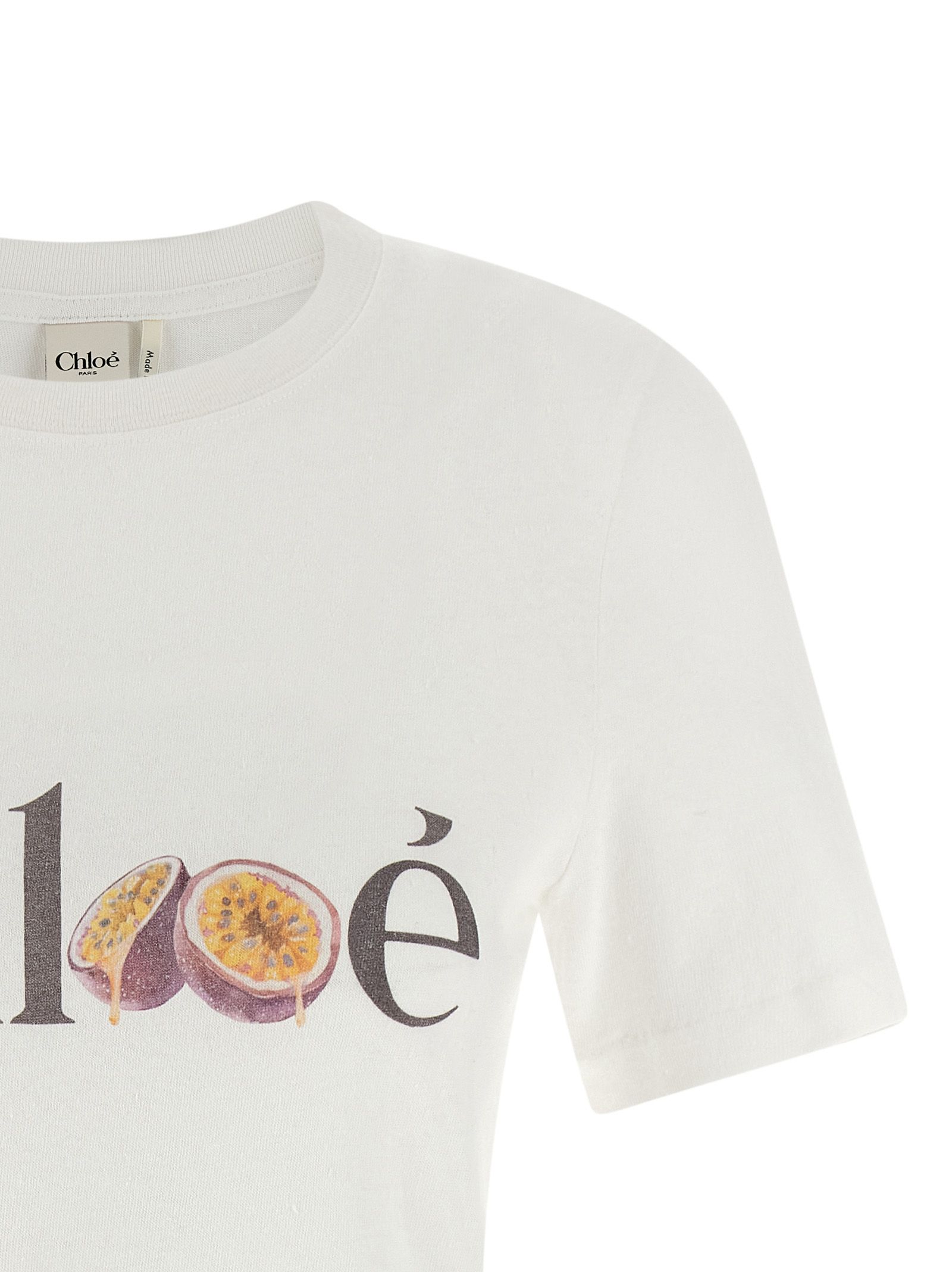 Chloé White Cotton Women's T-Shirt - Chloé - Modalova