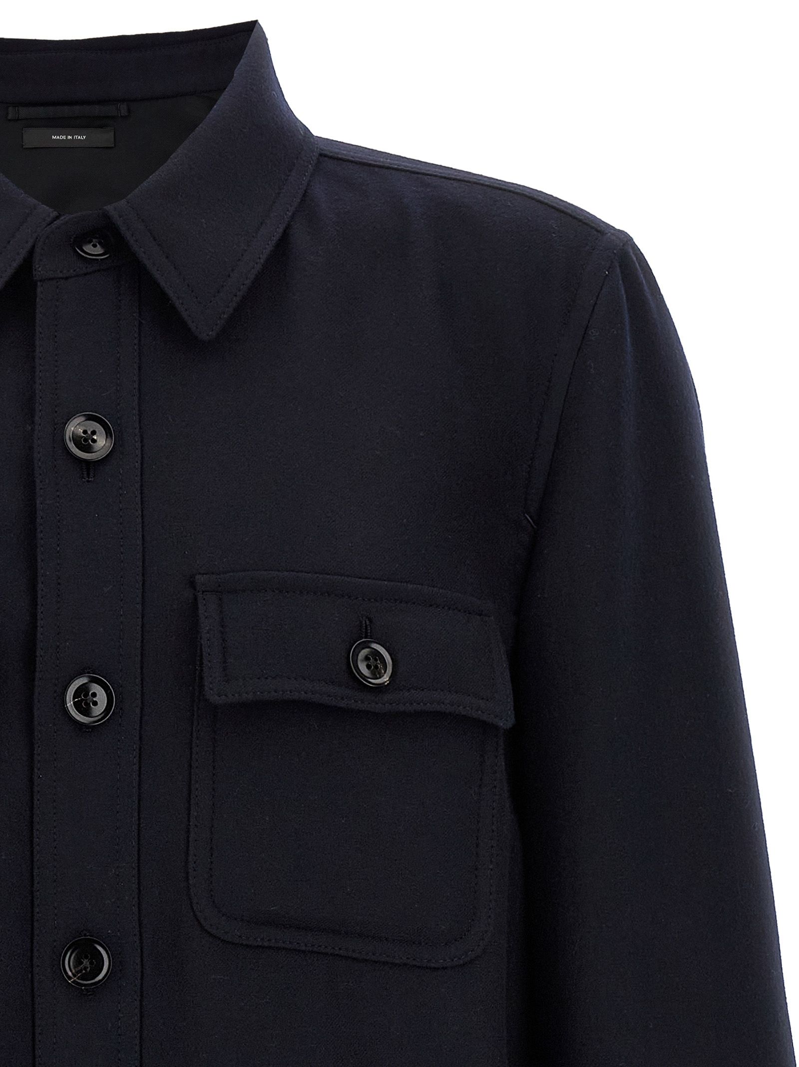 Tom Ford Blue Wool Men's Blouse - Tom Ford - Modalova
