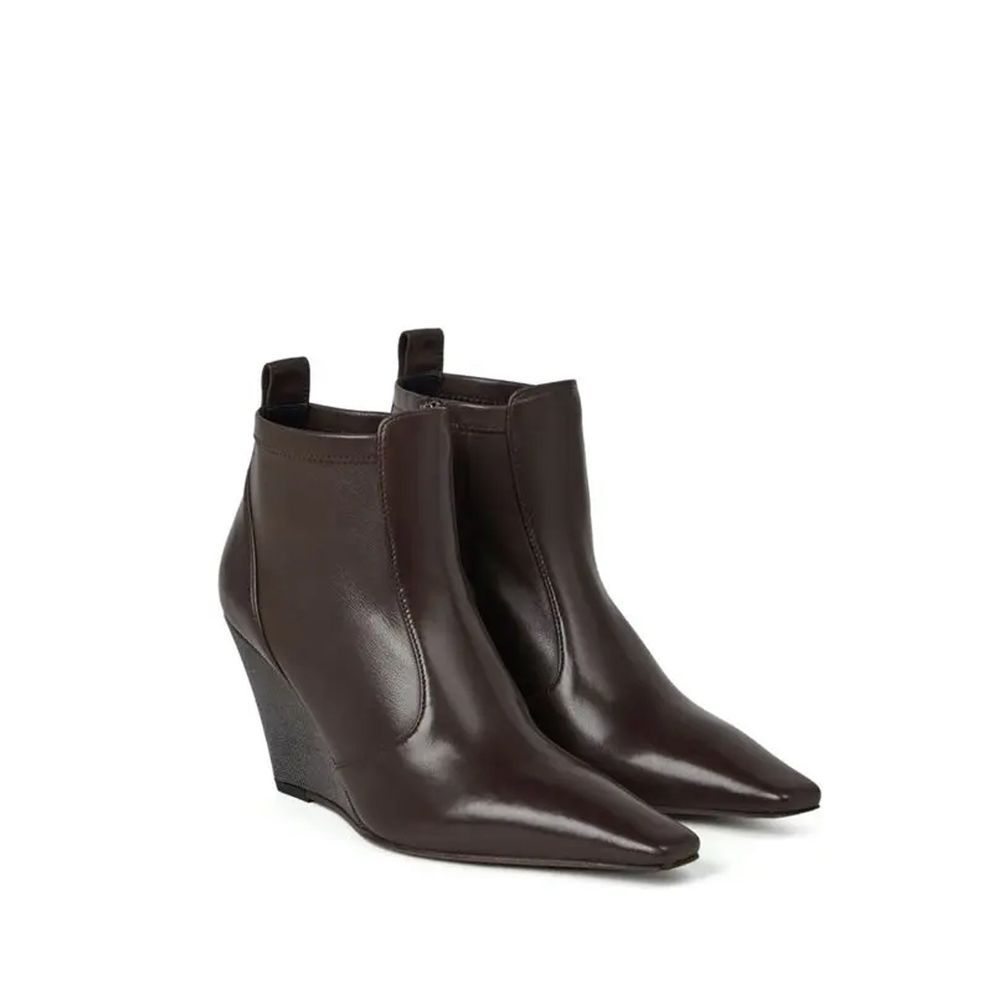 Leather Ankle Women's Boots - Brunello Cucinelli - Modalova