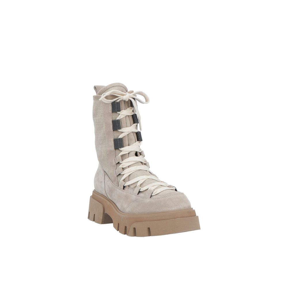 Leather Lace-Up Women's Boots - Brunello Cucinelli - Modalova