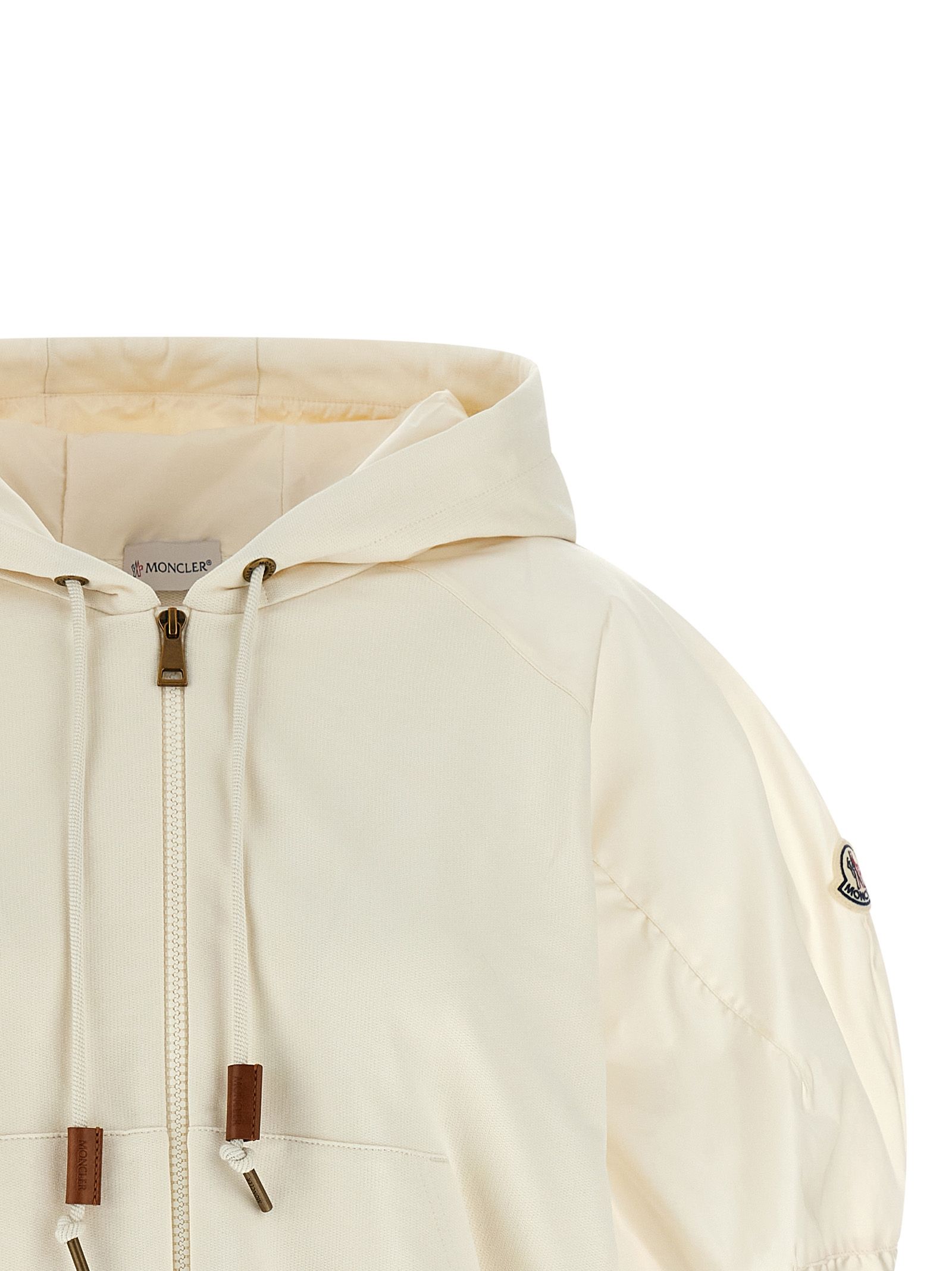 Moncler White Cotton Women's Hoodie - Moncler - Modalova
