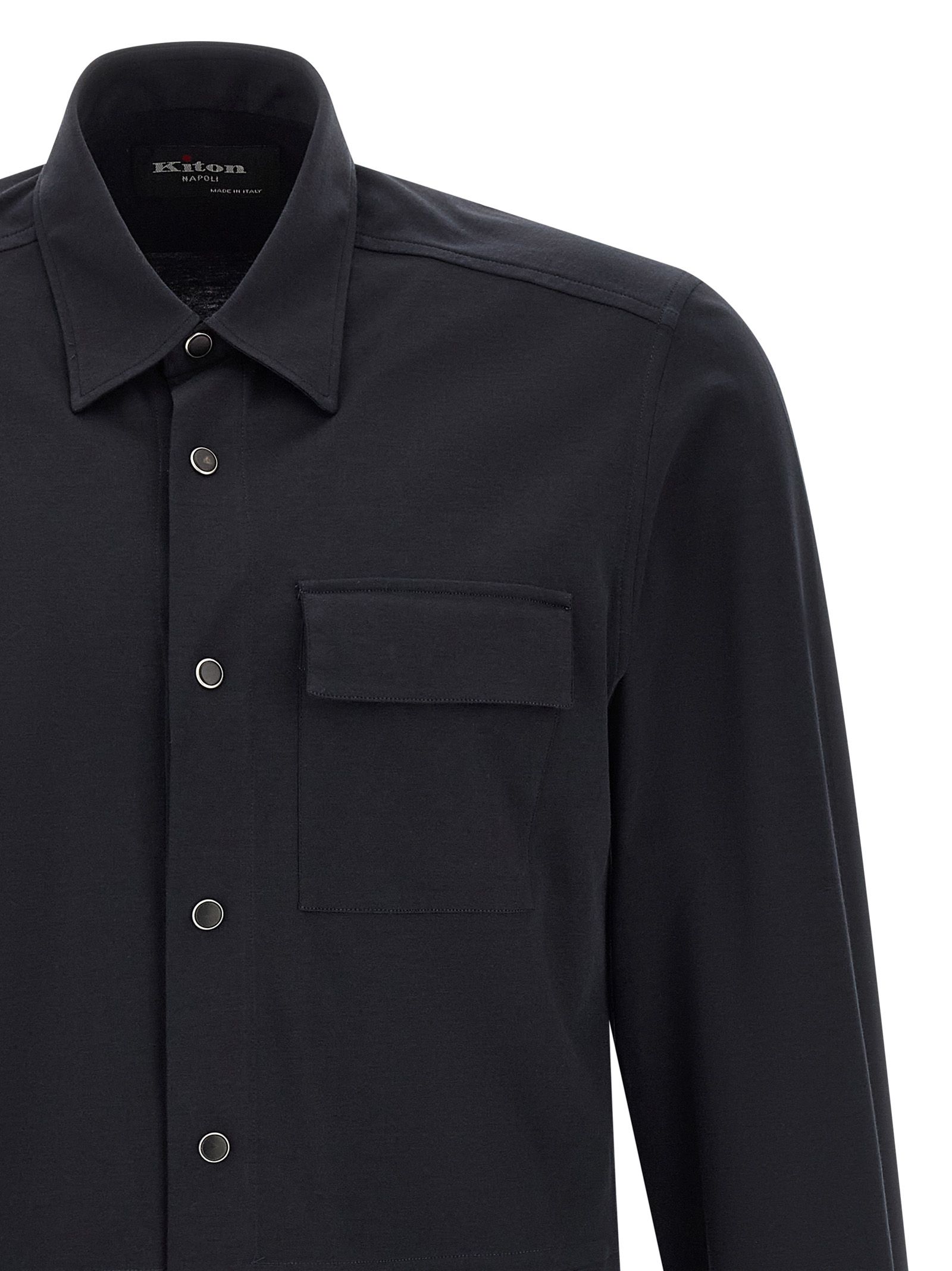 Kiton Blue Cotton Men's Blouse - Kiton - Modalova