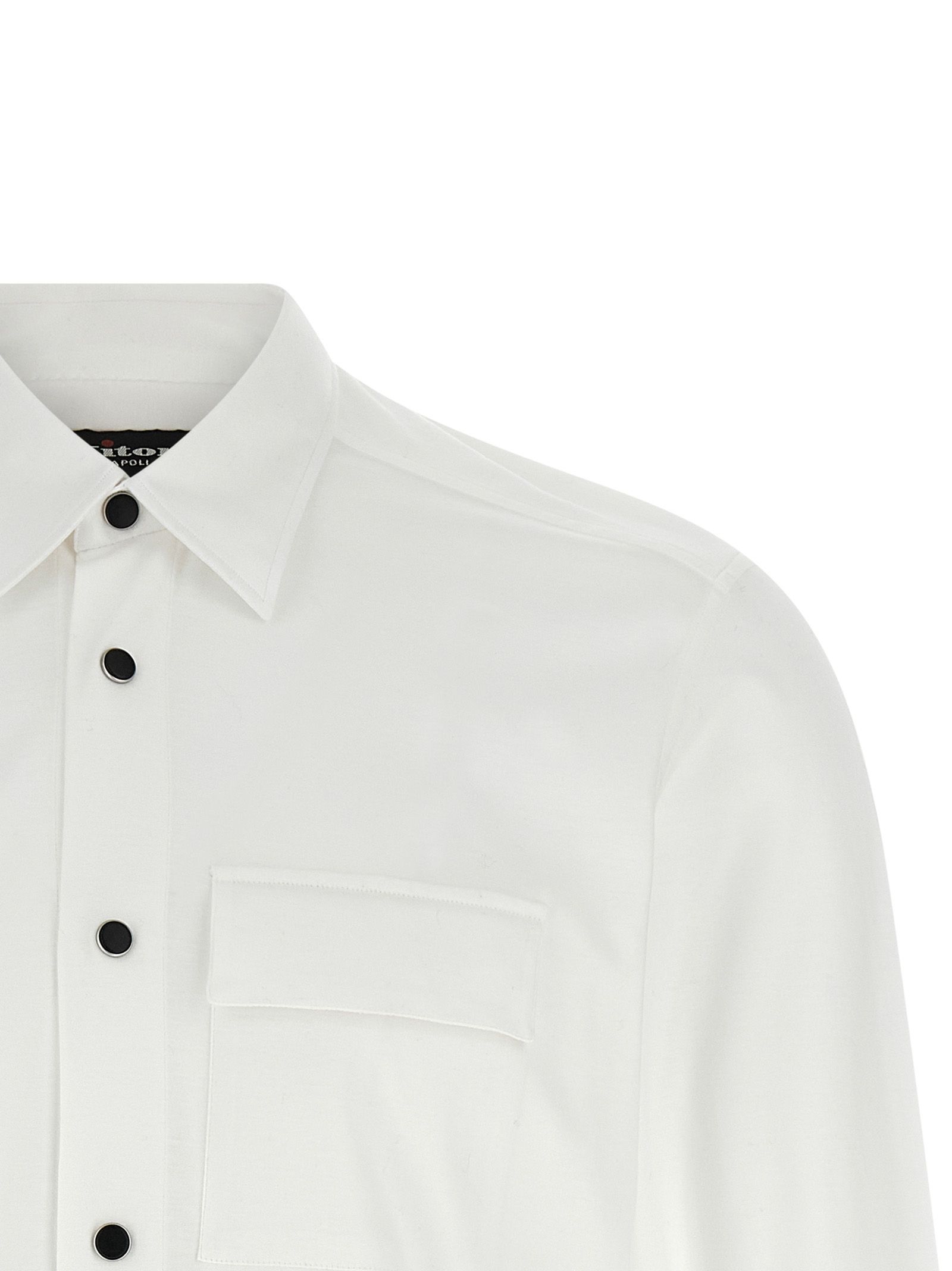 Kiton White Cotton Men's Blouse - Kiton - Modalova