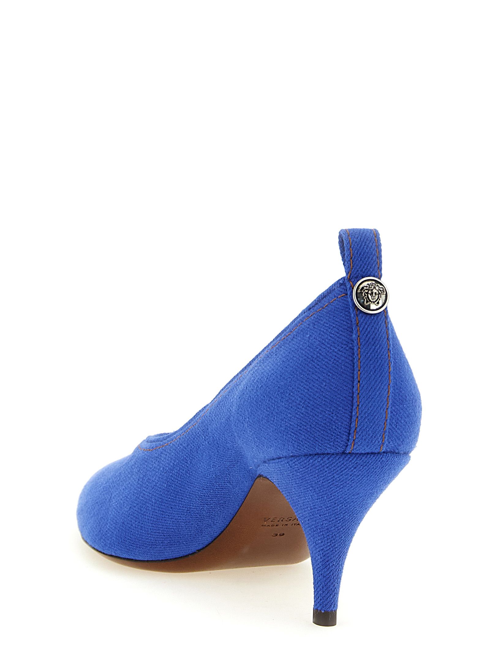 Cotton Mid Heel Women's Pumps - Versace - Modalova