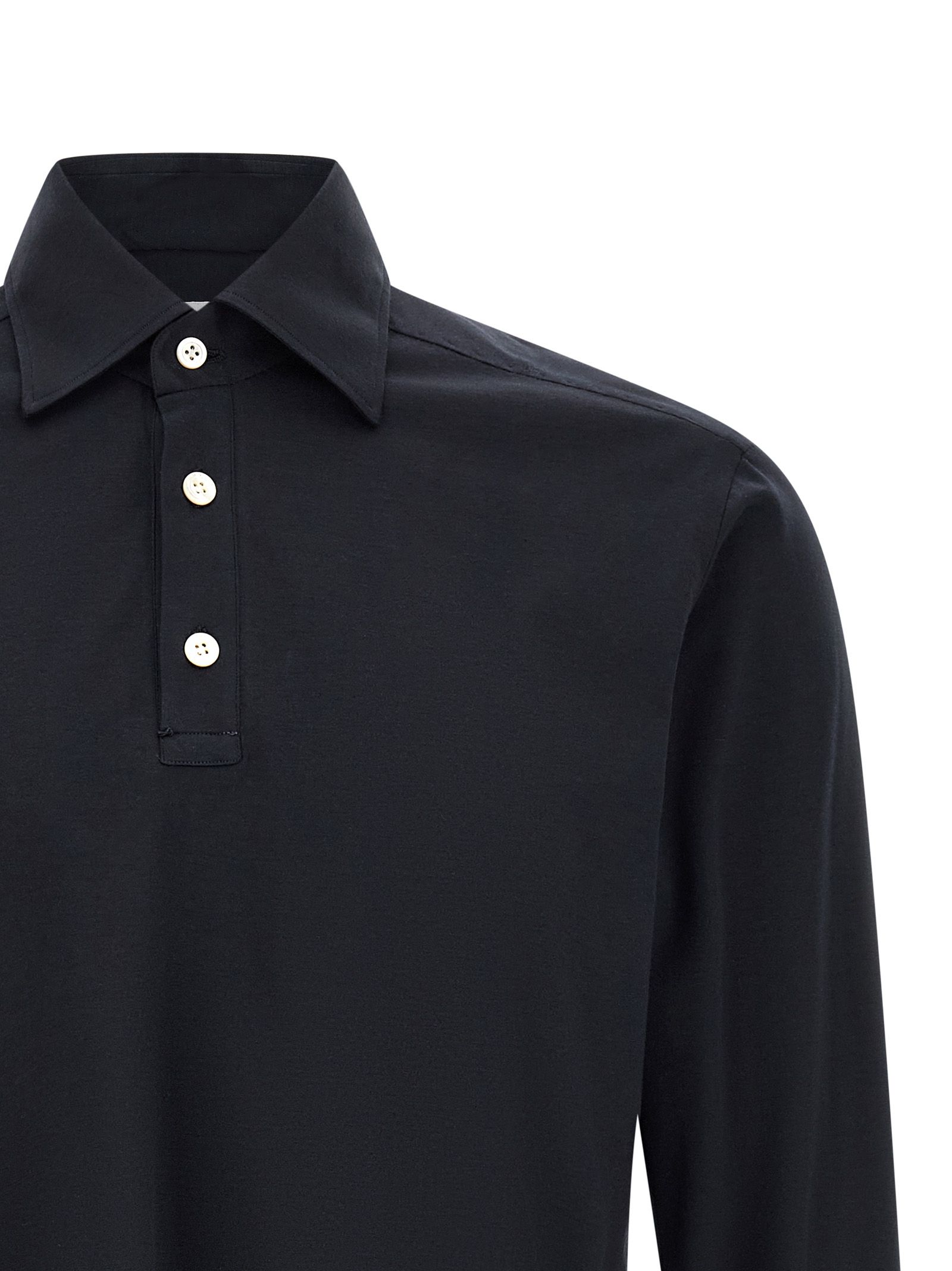 Kiton Blue Cotton Polo Men's Shirt - Kiton - Modalova