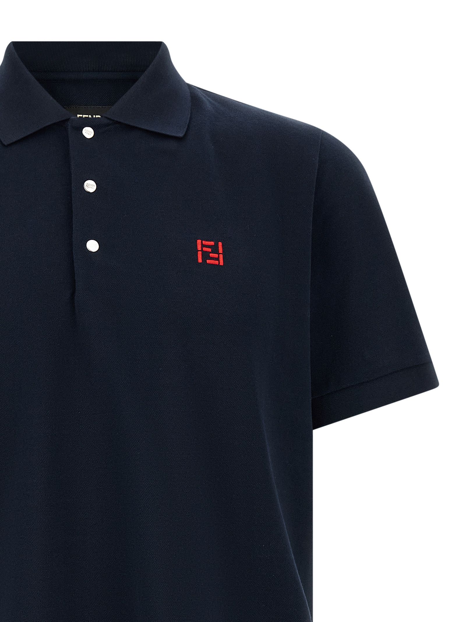 Fendi Blue Cotton Polo Men's Shirt - Fendi - Modalova