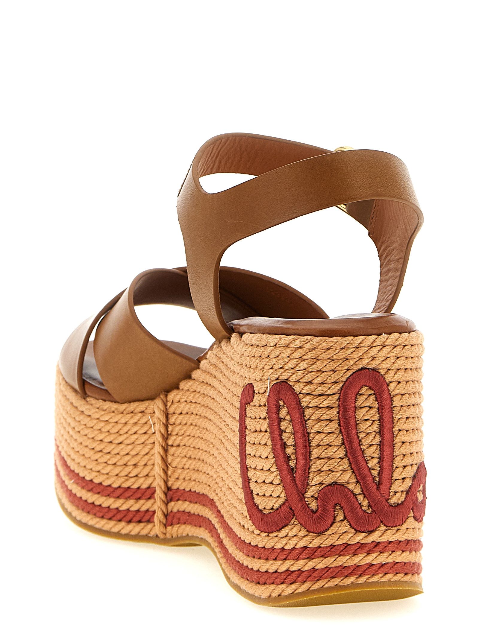 Calfskin Wedge Women's Sandals - Chloé - Modalova