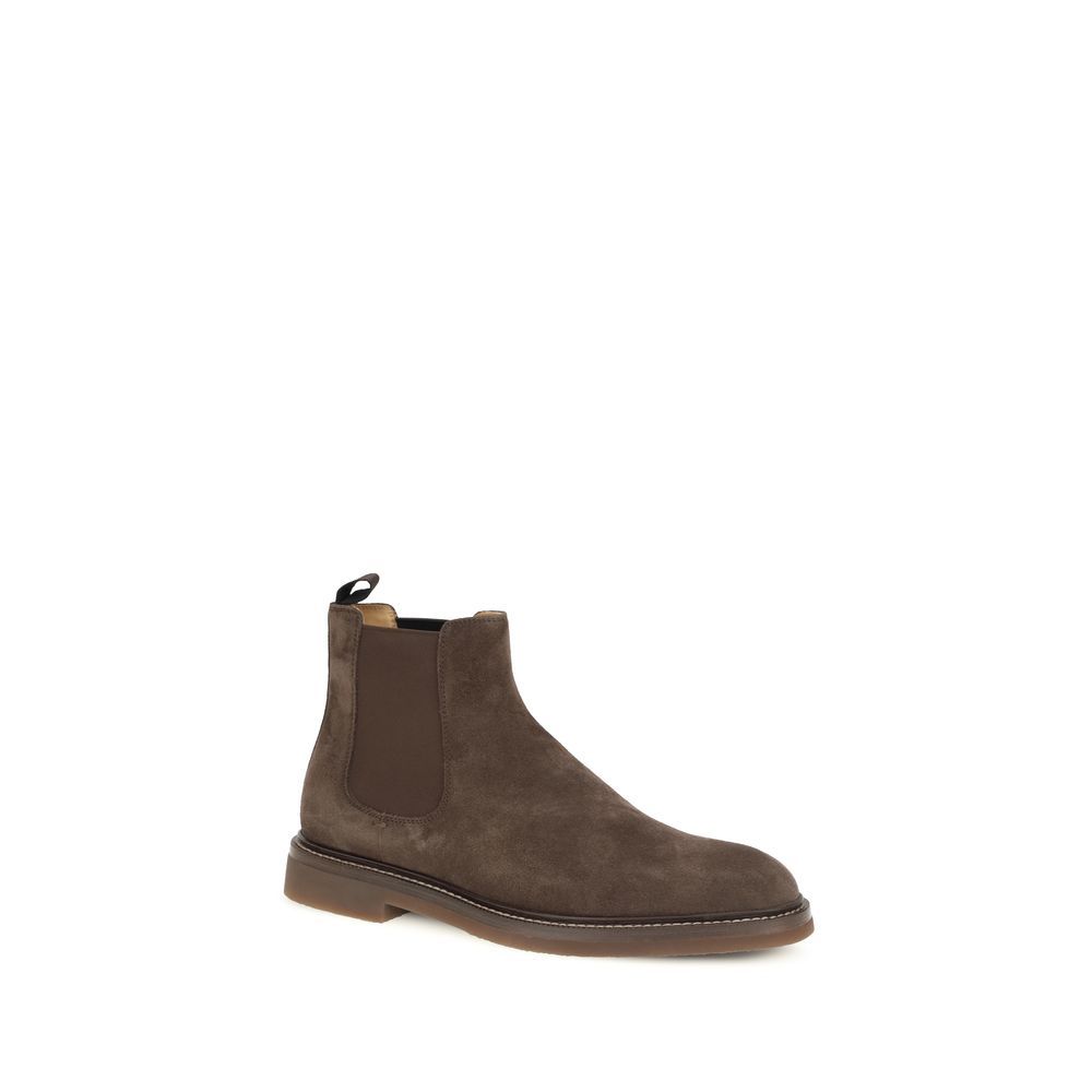 Calf Leather Bos Taurus Chelsea Men's Boots - Brunello Cucinelli - Modalova