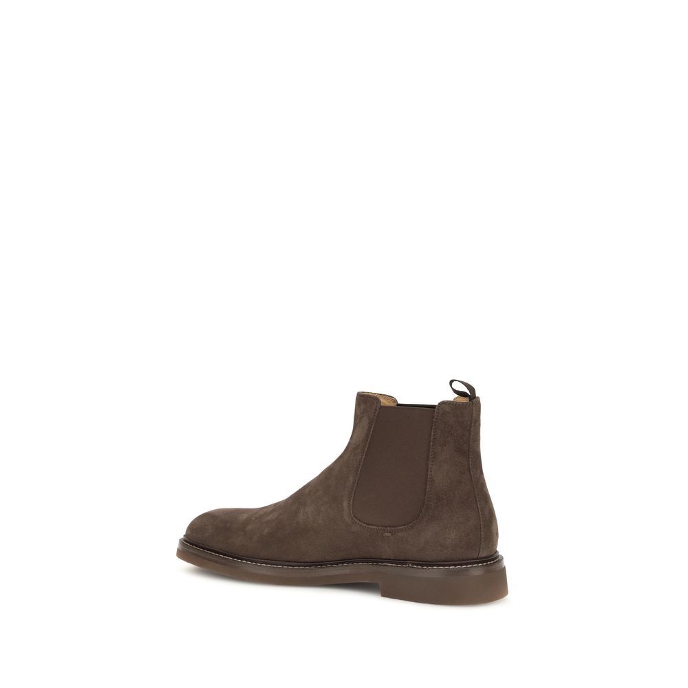 Calf Leather Bos Taurus Chelsea Men's Boots - Brunello Cucinelli - Modalova