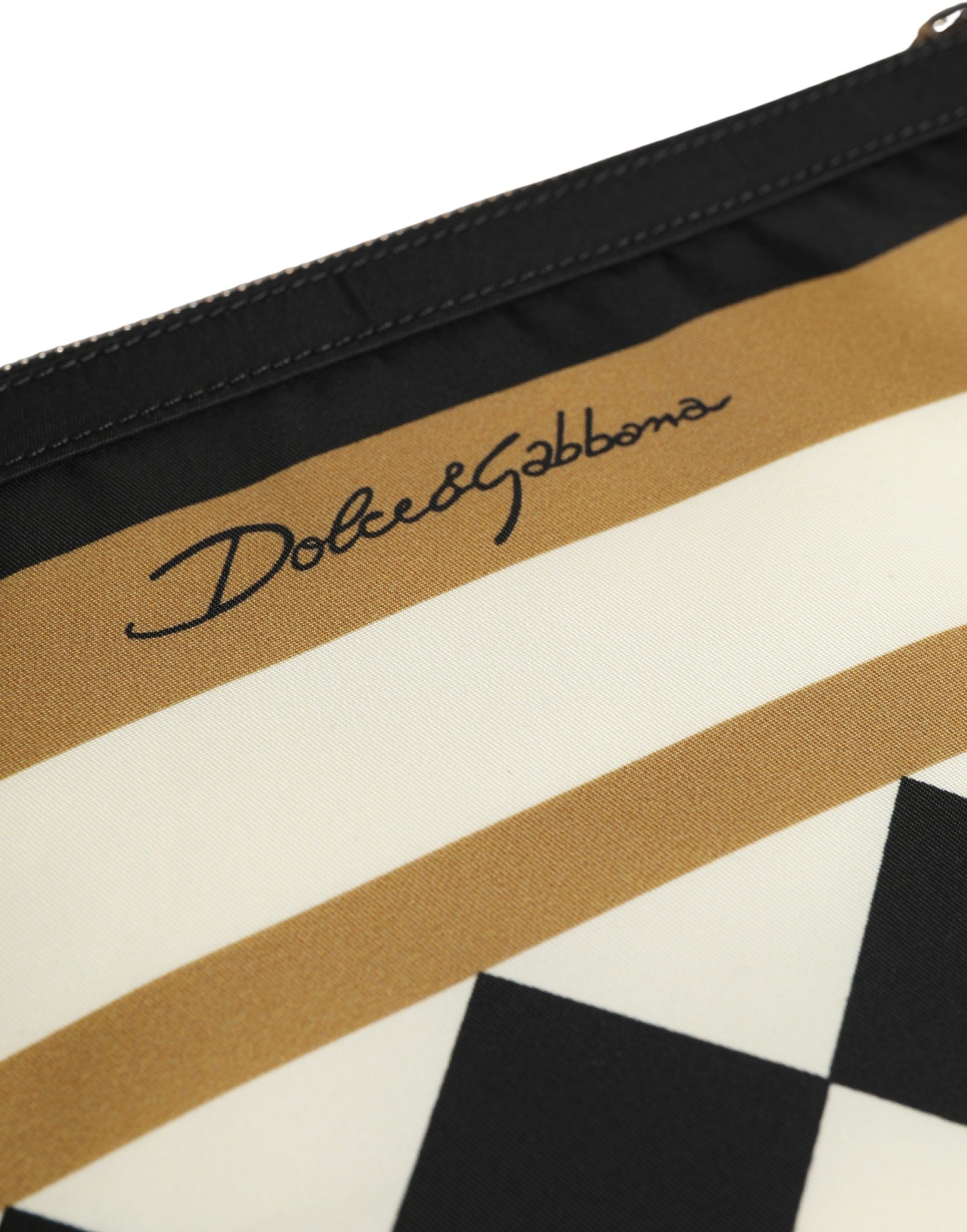 Checkered Logo Print Nylon Clutch Borse Men's Bag - Dolce & Gabbana - Modalova