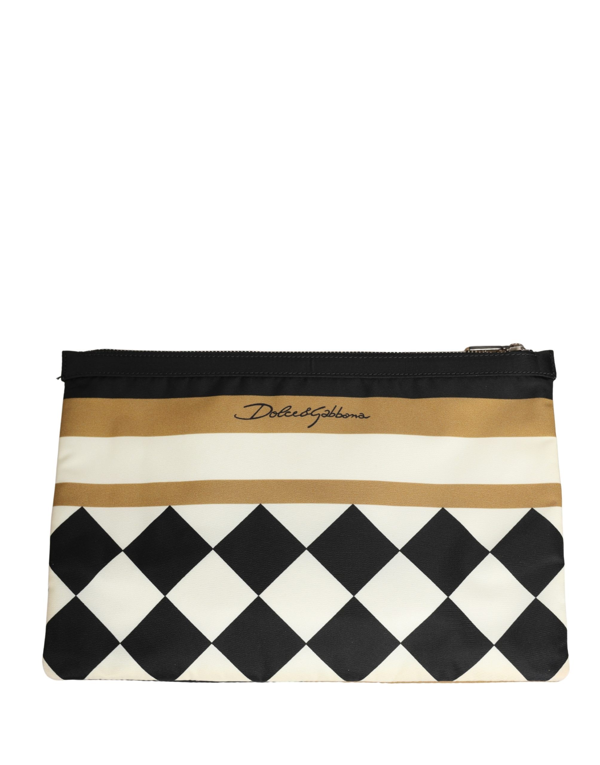 Checkered Logo Print Nylon Clutch Borse Men's Bag - Dolce & Gabbana - Modalova