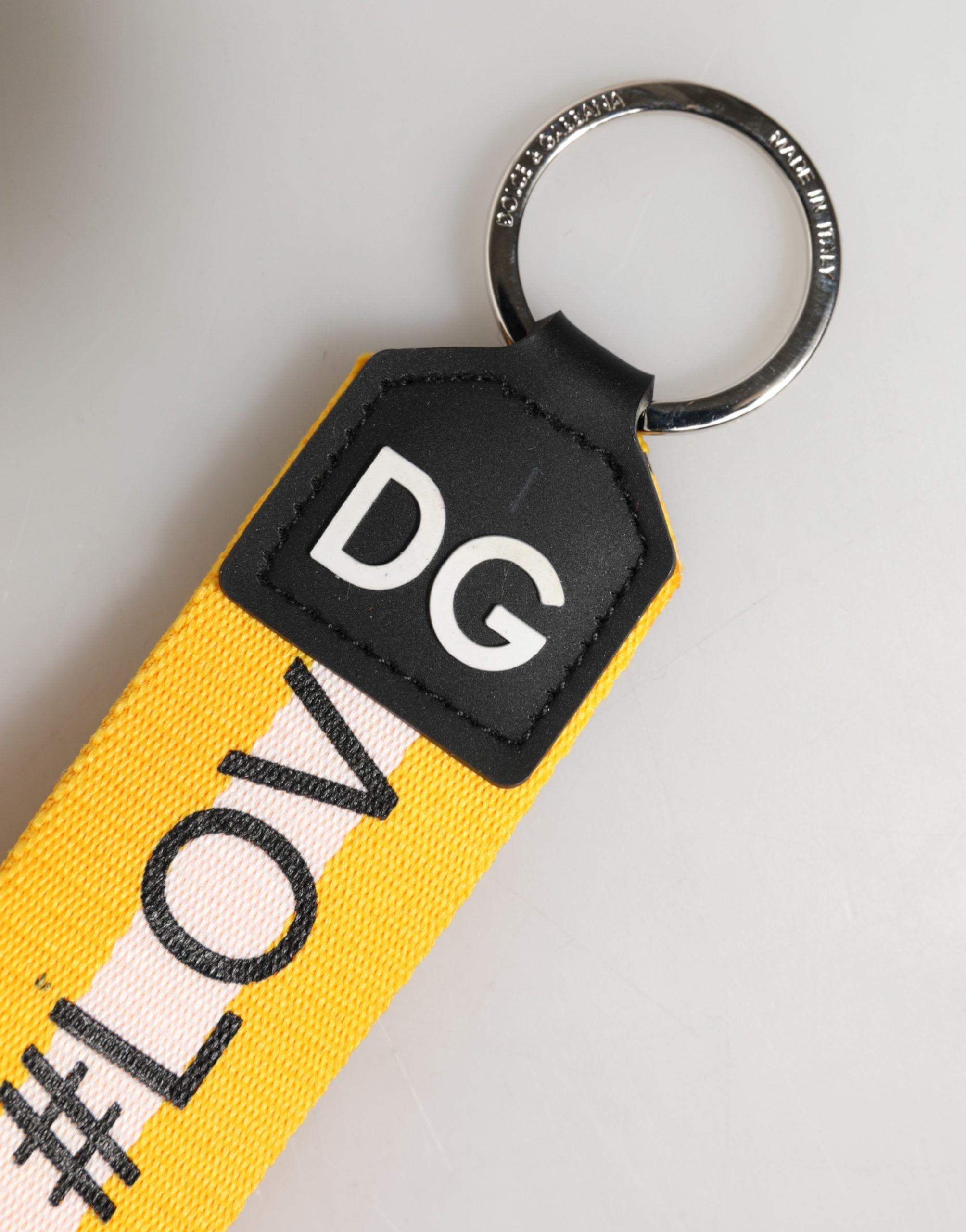 Logo Polyester Silver Brass Holder Keychain Women's Keyring - Dolce & Gabbana - Modalova