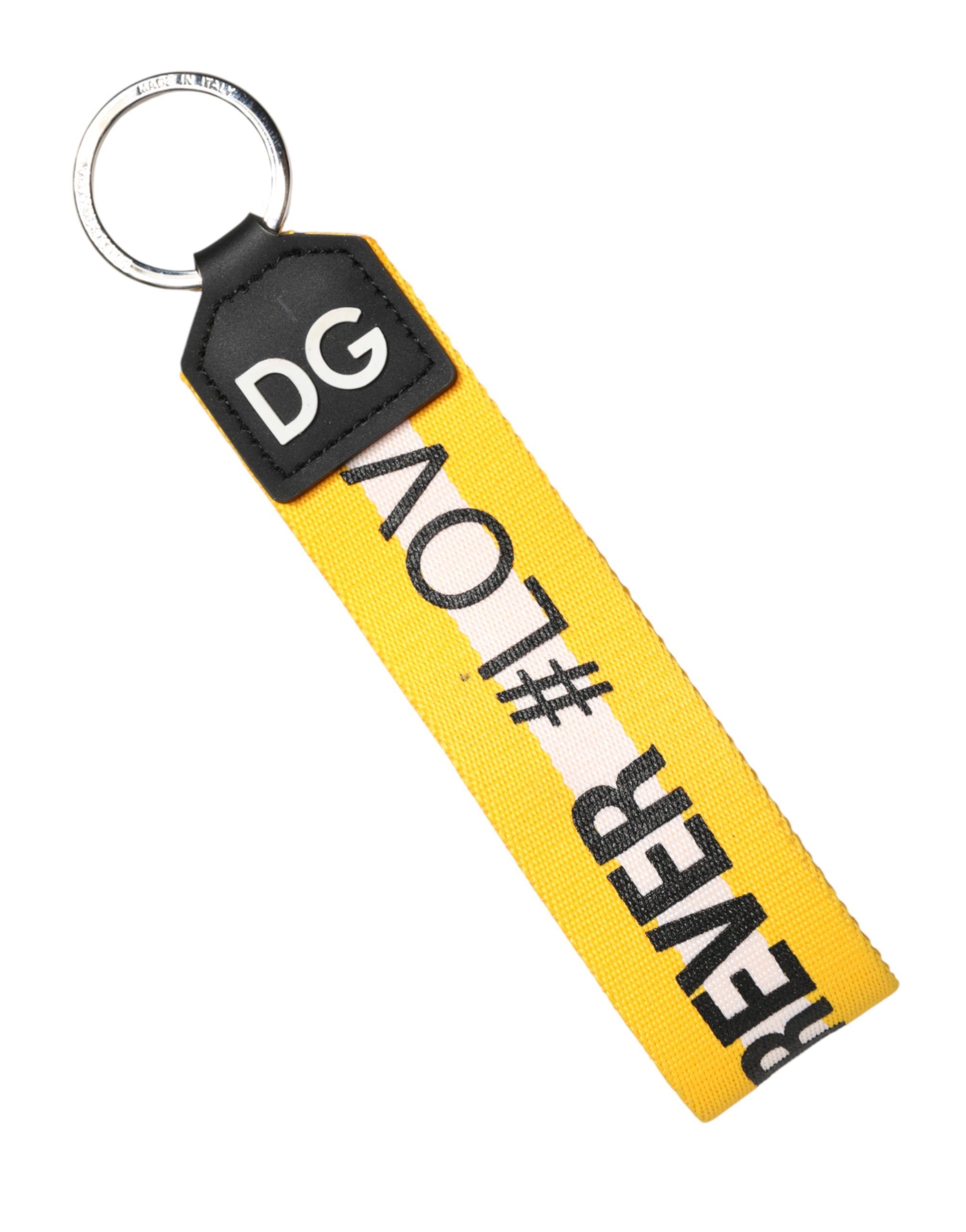 Logo Polyester Silver Brass Holder Keychain Women's Keyring - Dolce & Gabbana - Modalova