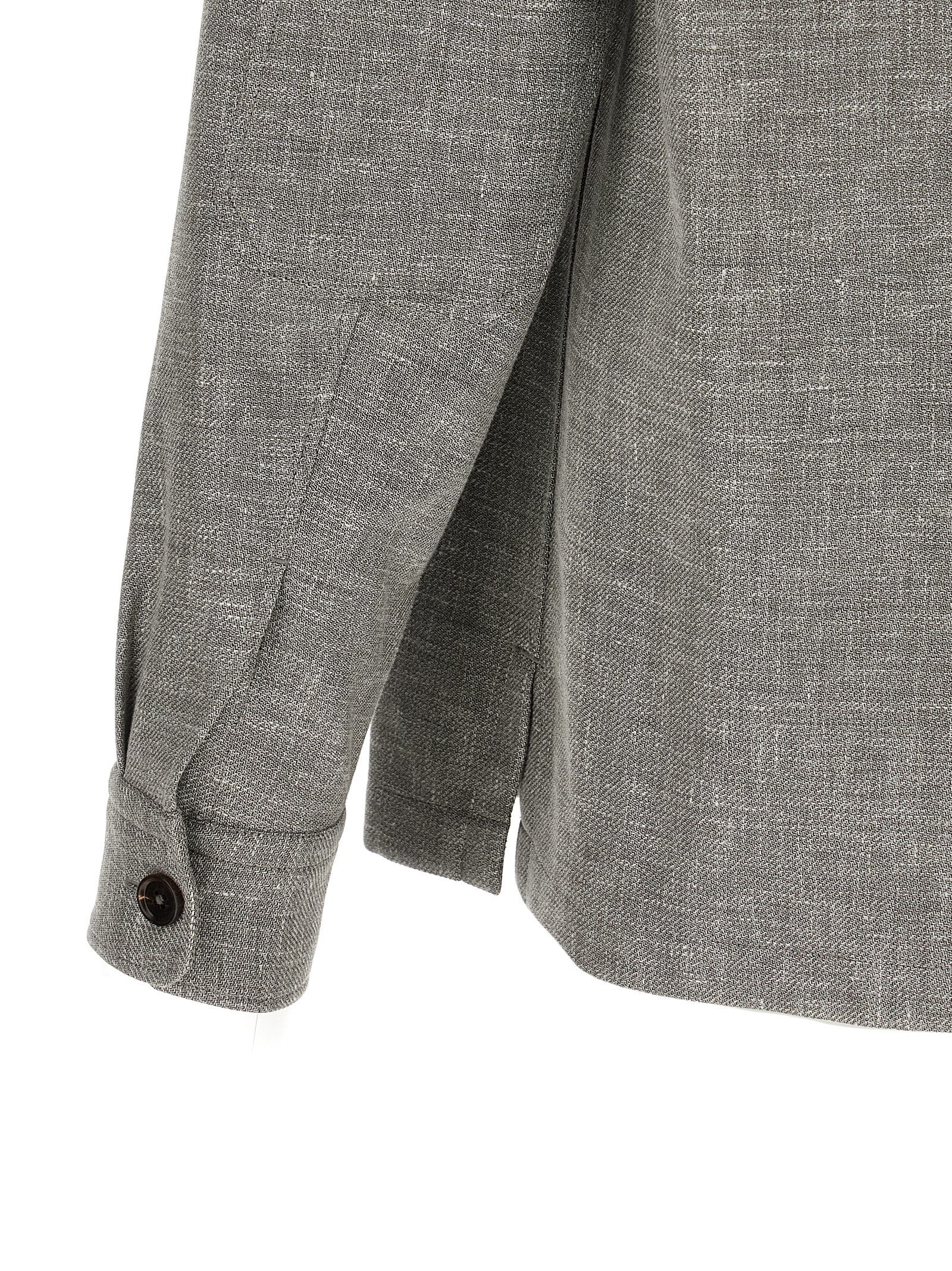 ZEGNA Beige Linen Men's Blouse - ZEGNA - Modalova