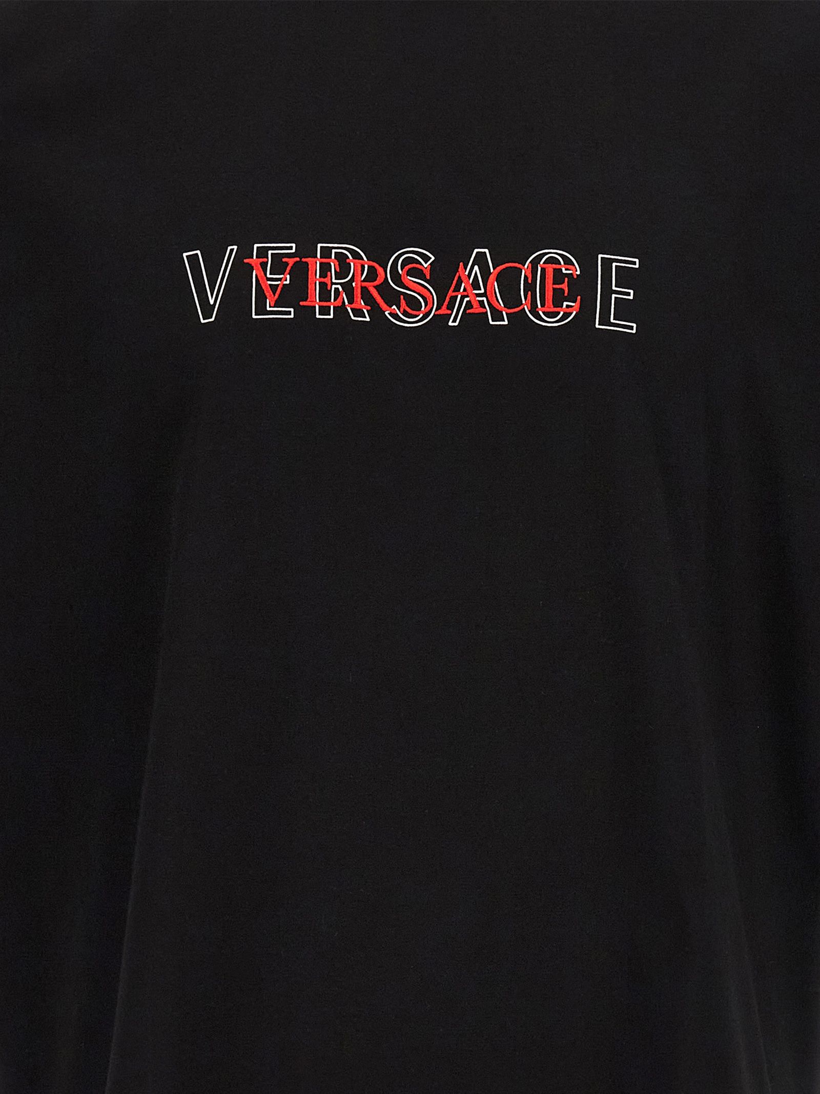 Versace Black Cotton Men's T-Shirt - Versace - Modalova