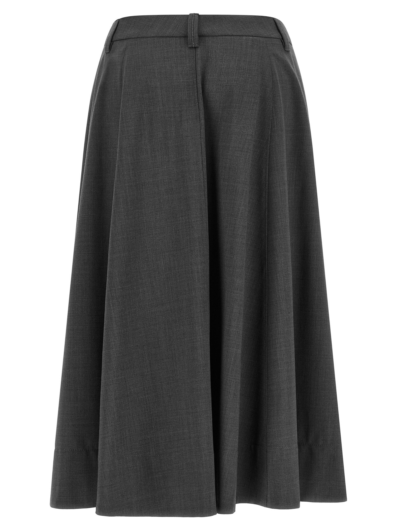 Virgin Wool Midi Women's Skirt - Brunello Cucinelli - Modalova