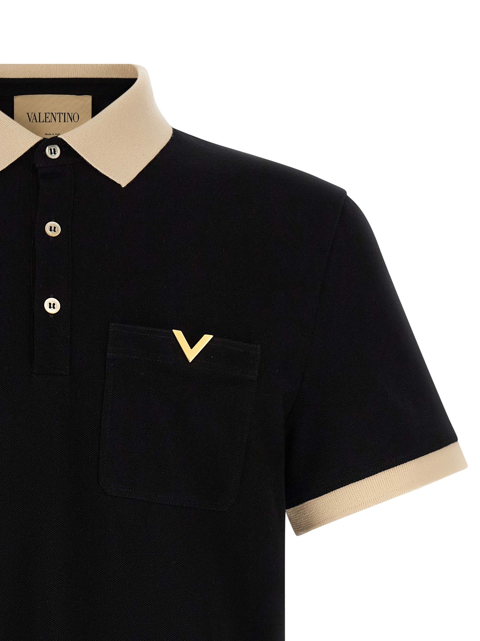 Cotton Polo Men's Shirt - Valentino Garavani - Modalova