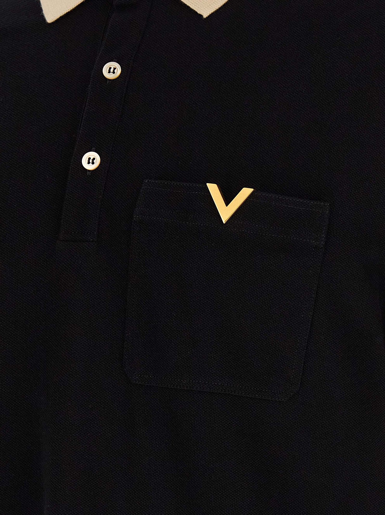 Cotton Polo Men's Shirt - Valentino Garavani - Modalova