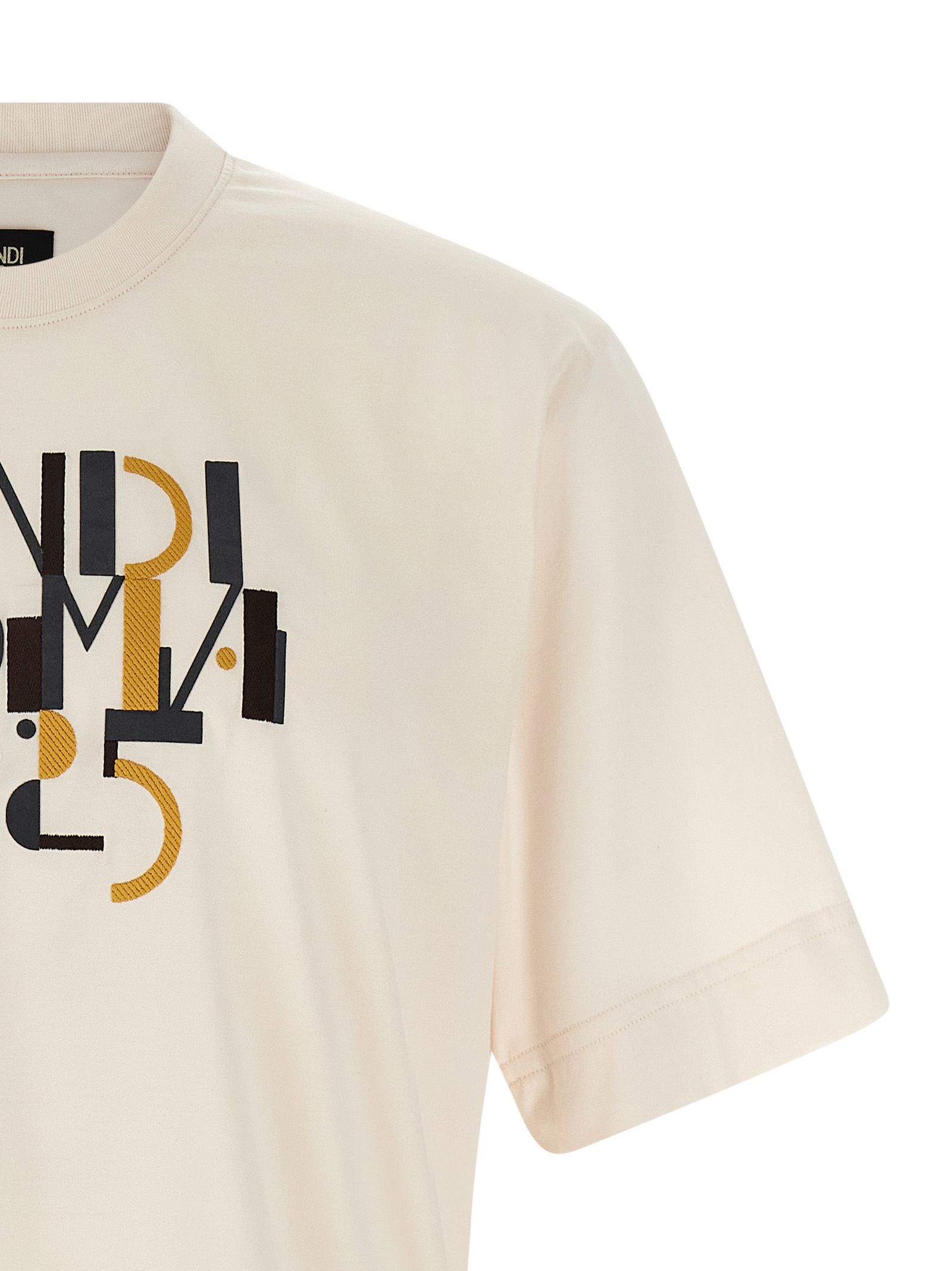 Fendi White Cotton Men's T-Shirt - Fendi - Modalova