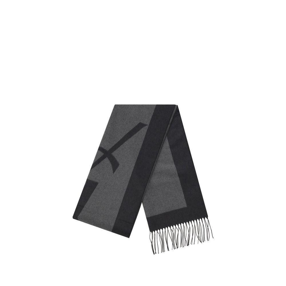 Saint Laurent Gray Silk Men's Scarf - Saint Laurent - Modalova