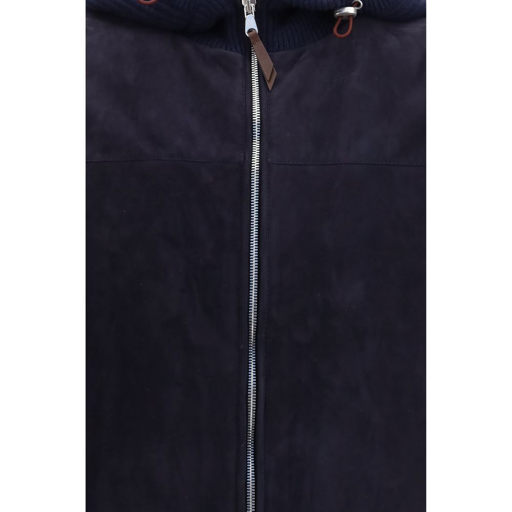 Calf Leather Bos Taurus Full-Length Men's Jacket - Brunello Cucinelli - Modalova
