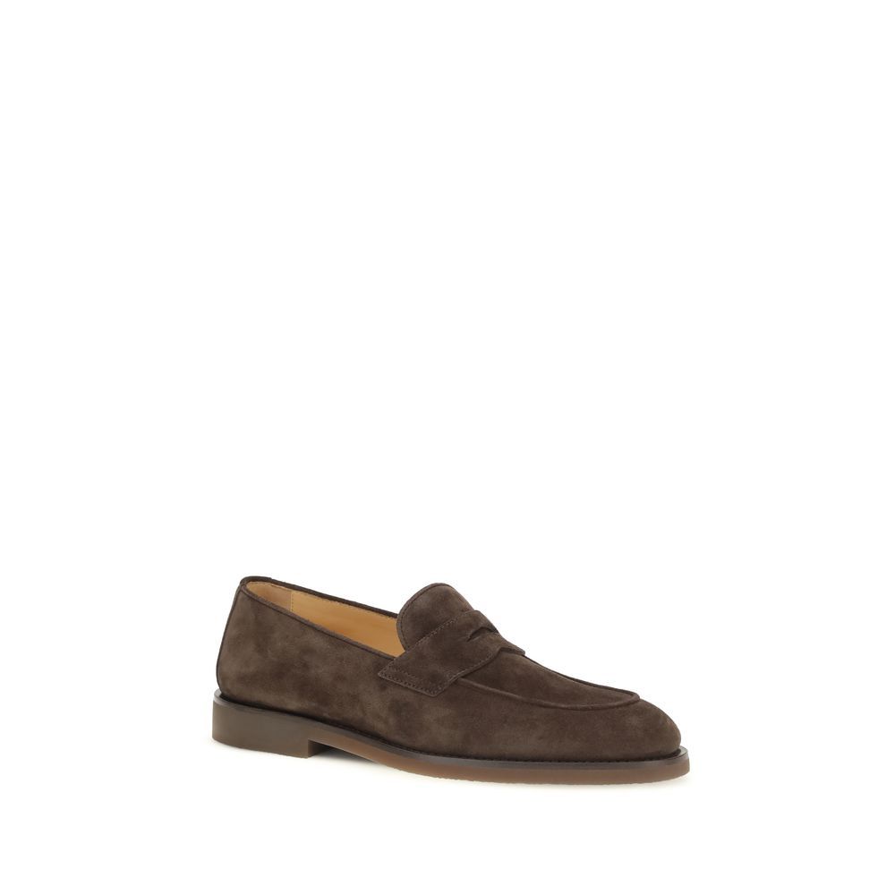 Calf Leather Bos Taurus Slip-On Men's Loafers - Brunello Cucinelli - Modalova