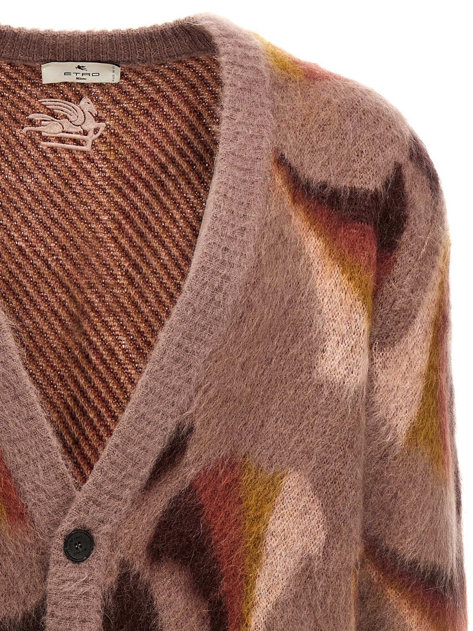 Etro Multicolor Wool Men's Cardigan - Etro - Modalova