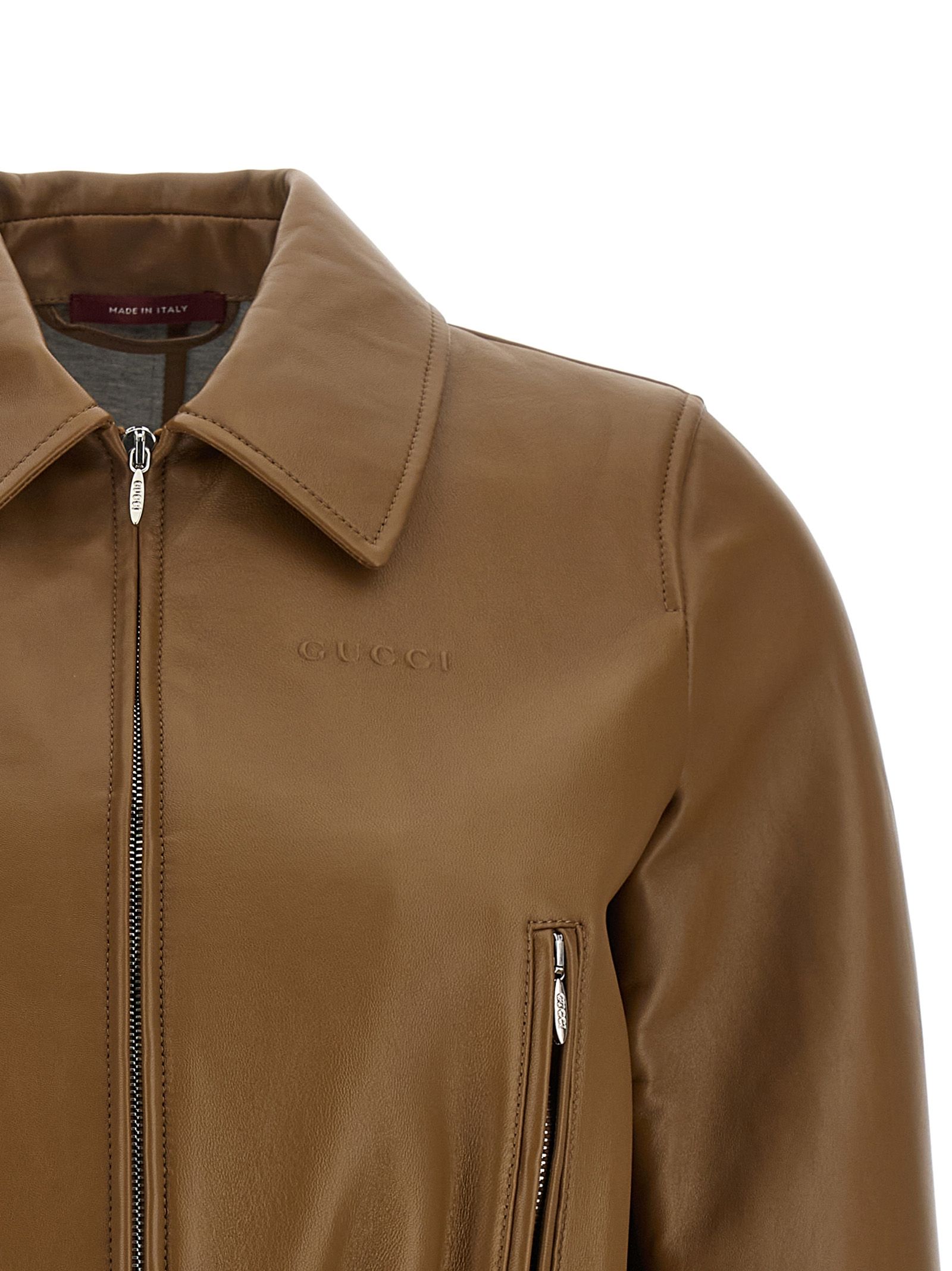 Lamb Leather Leather Women's Jacket - Gucci - Modalova