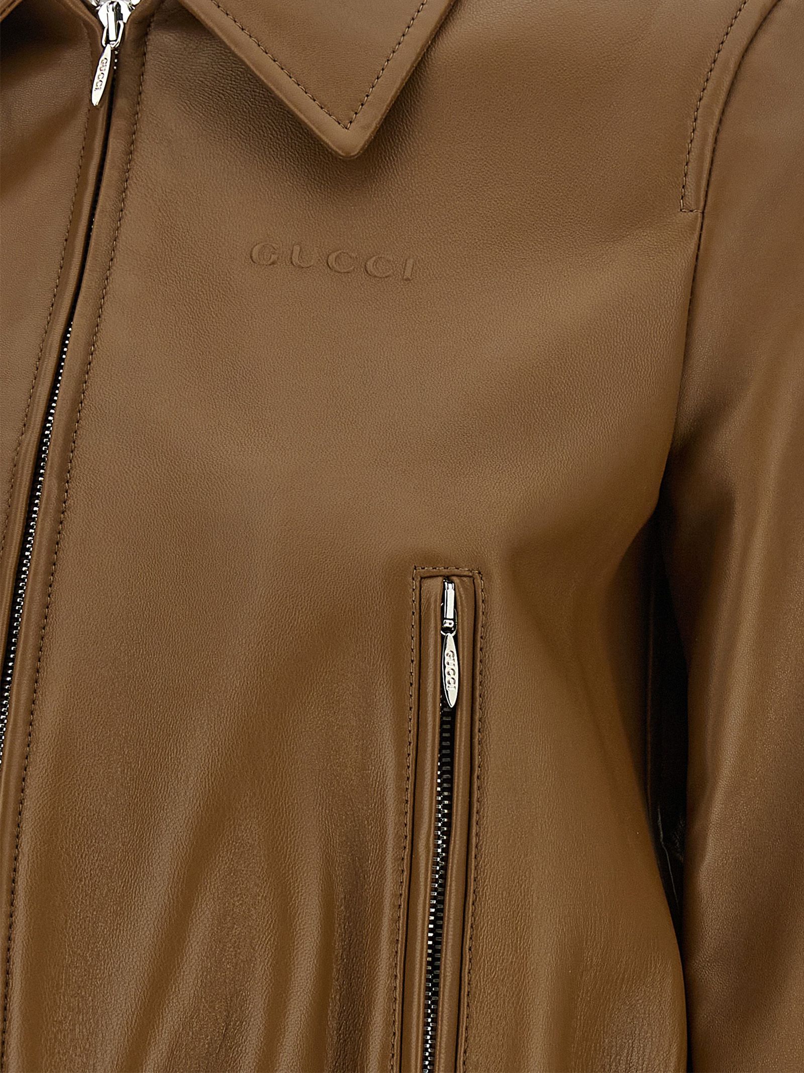 Lamb Leather Leather Women's Jacket - Gucci - Modalova