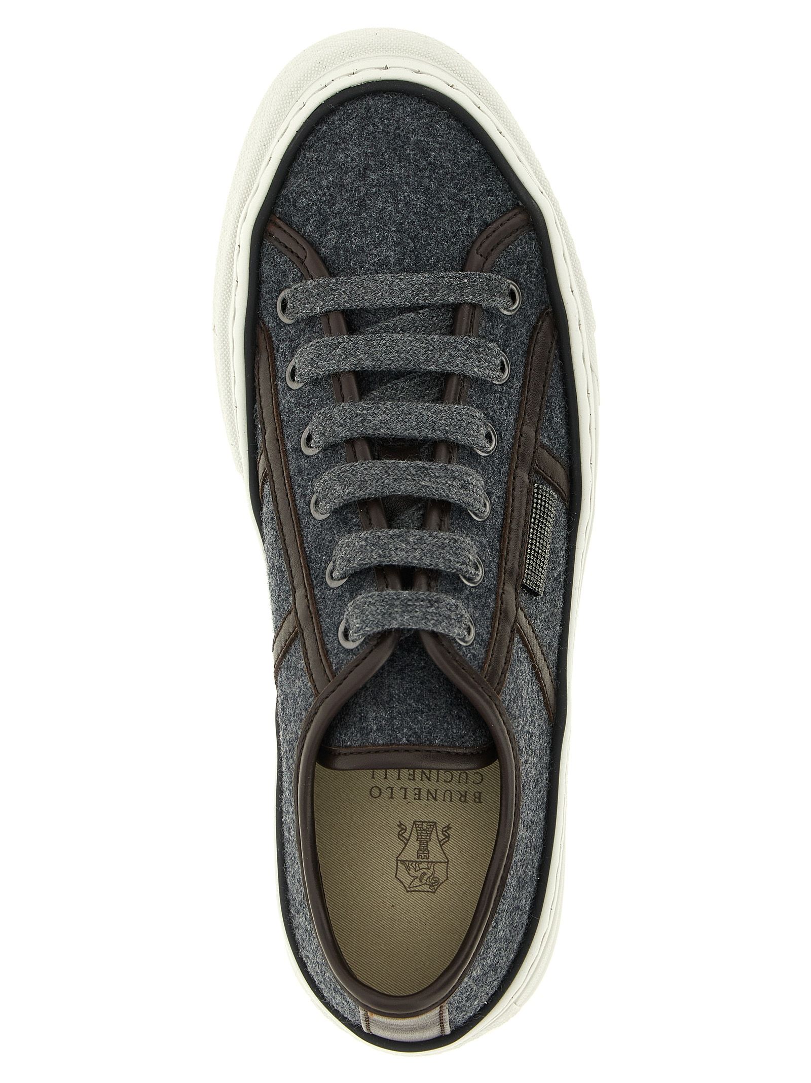 Virgin Wool Low Top Women's Sneakers - Brunello Cucinelli - Modalova