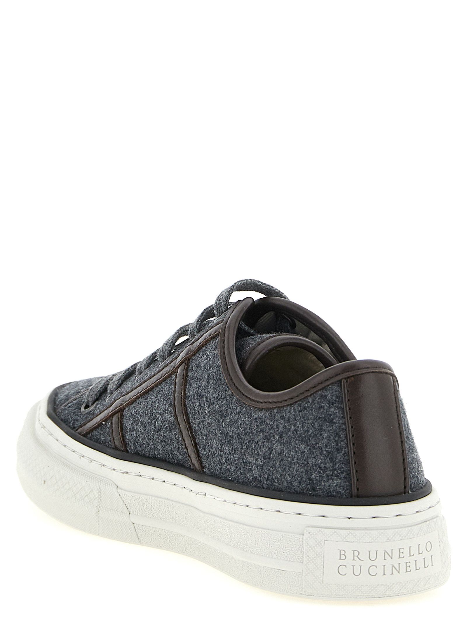 Virgin Wool Low Top Women's Sneakers - Brunello Cucinelli - Modalova