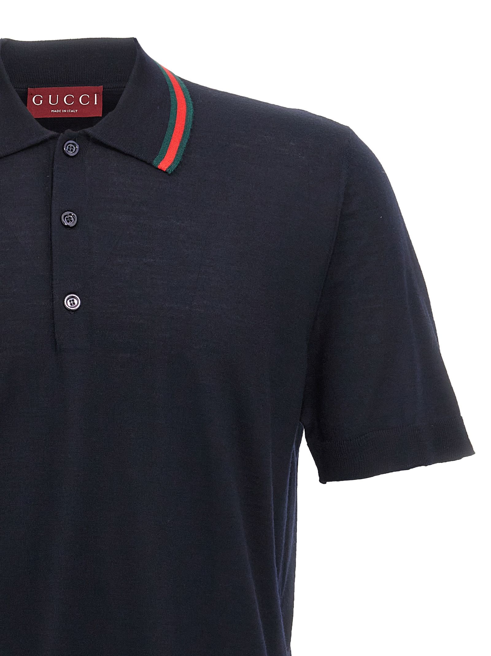 Gucci Blue Wool Polo Men's Shirt - Gucci - Modalova
