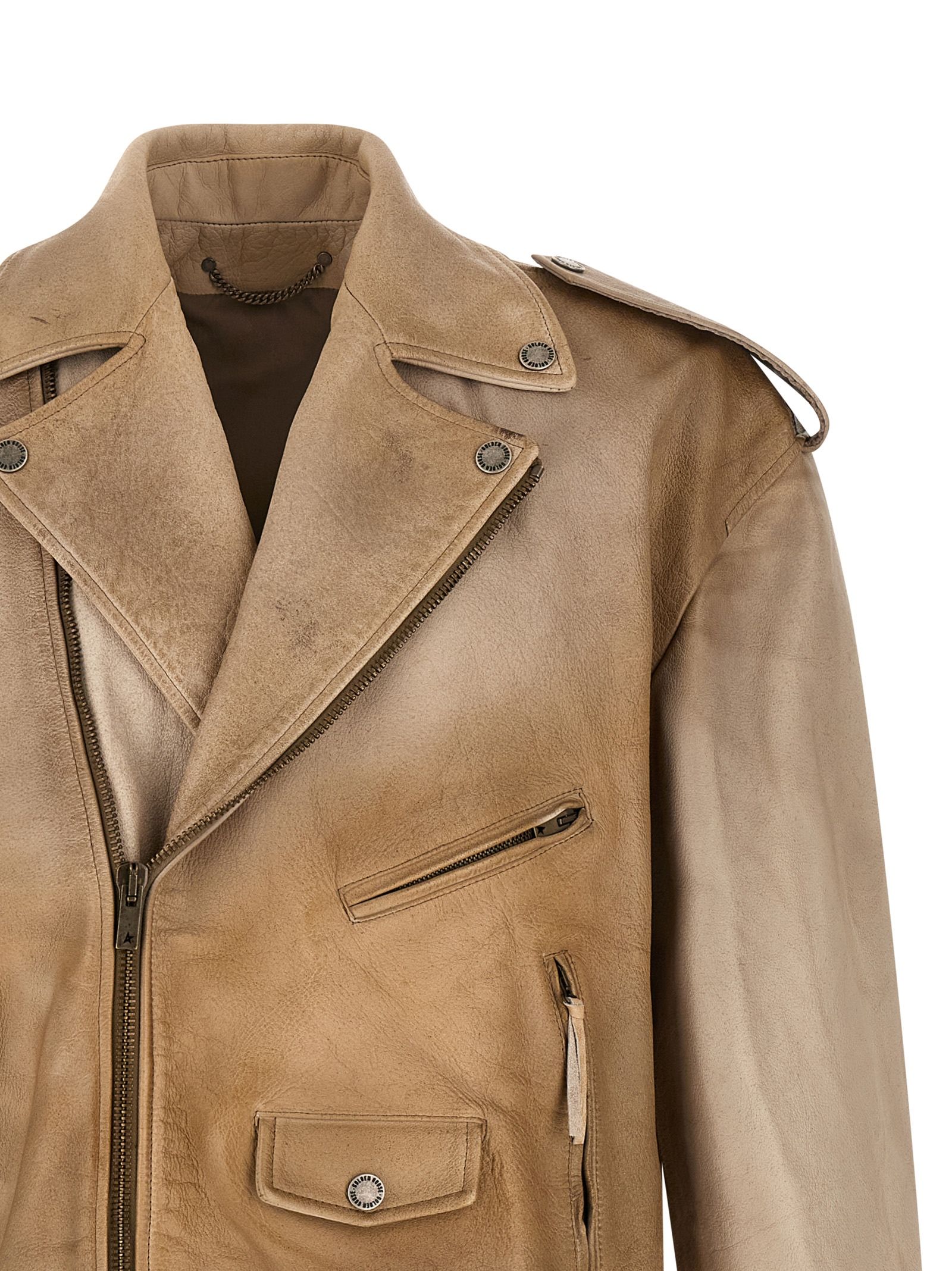 Buffalo Leather Leather Men's Jacket - Golden Goose - Modalova
