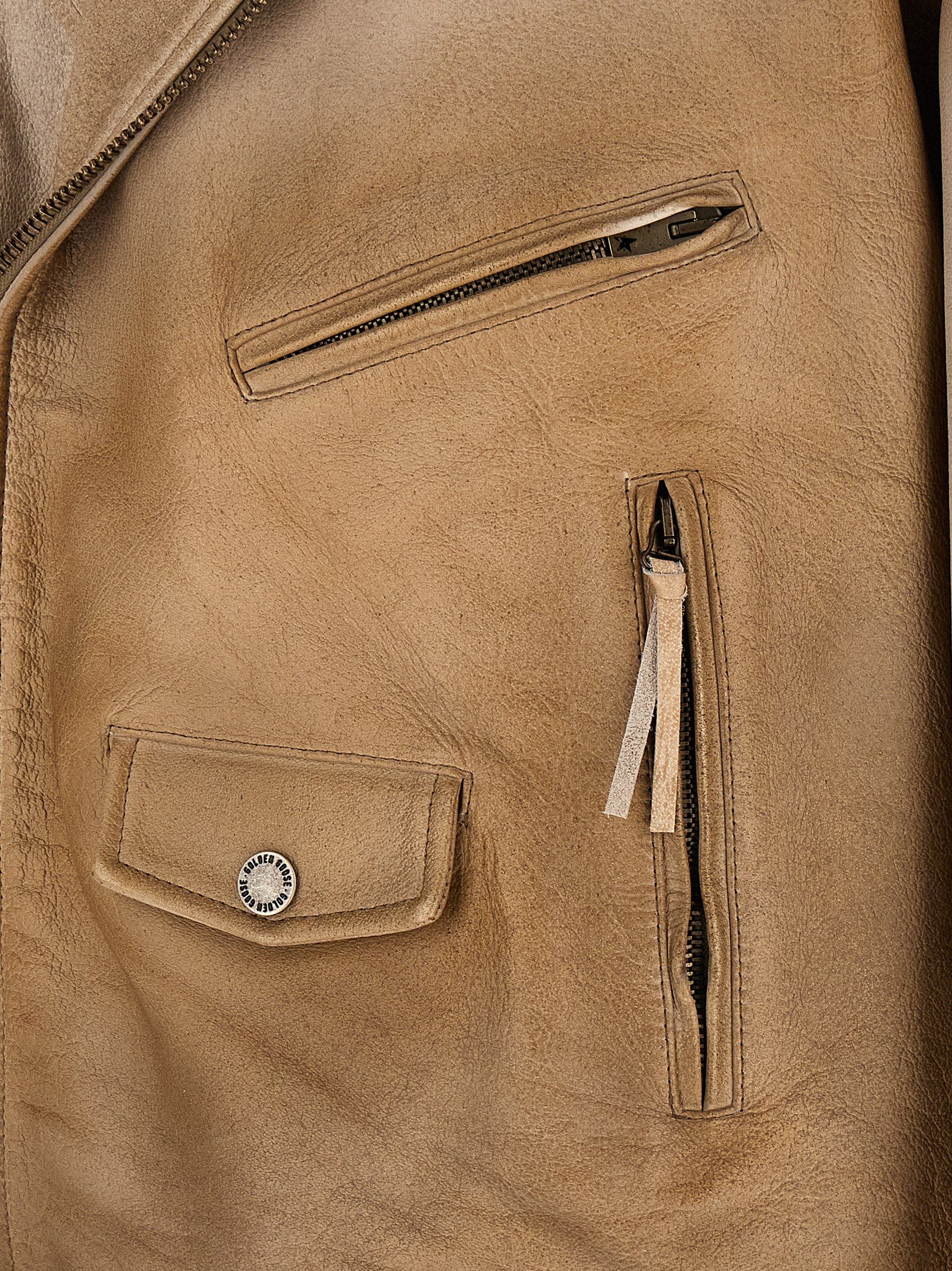 Buffalo Leather Leather Men's Jacket - Golden Goose - Modalova