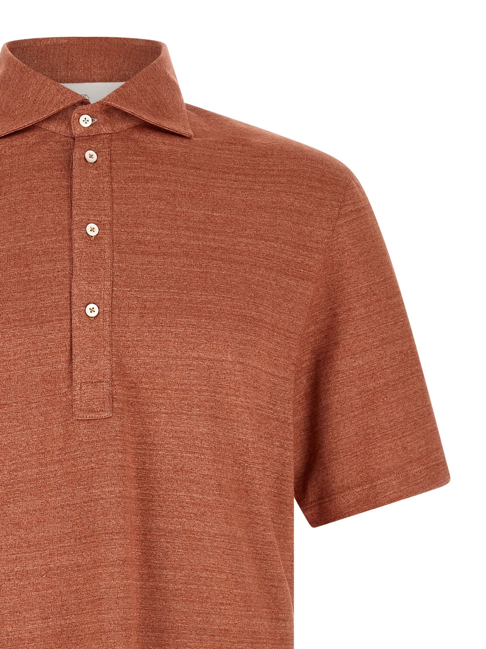 Linen Polo Men's Shirt - Brunello Cucinelli - Modalova