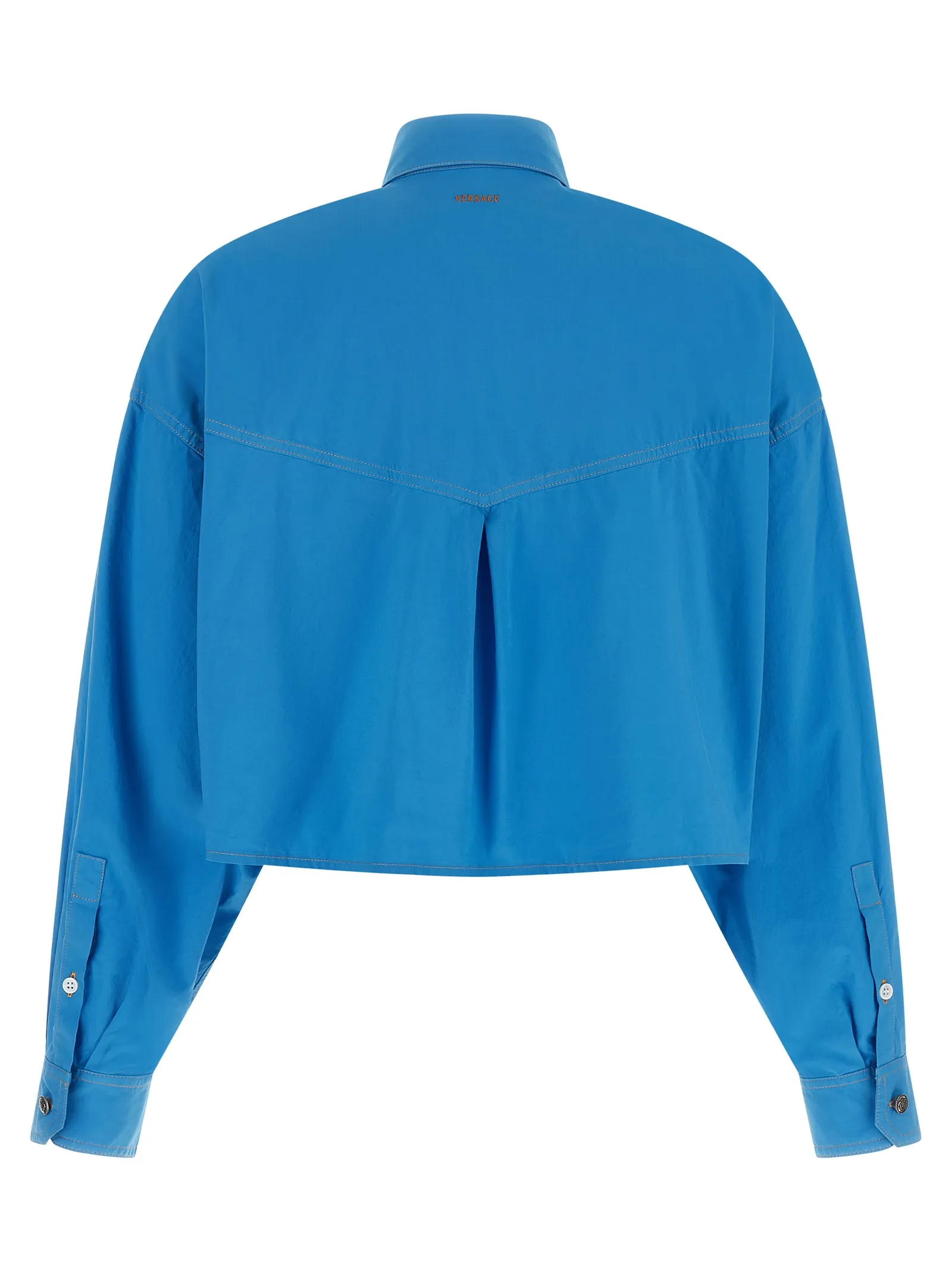 Versace Blue Cotton Women's Blouse - Versace - Modalova