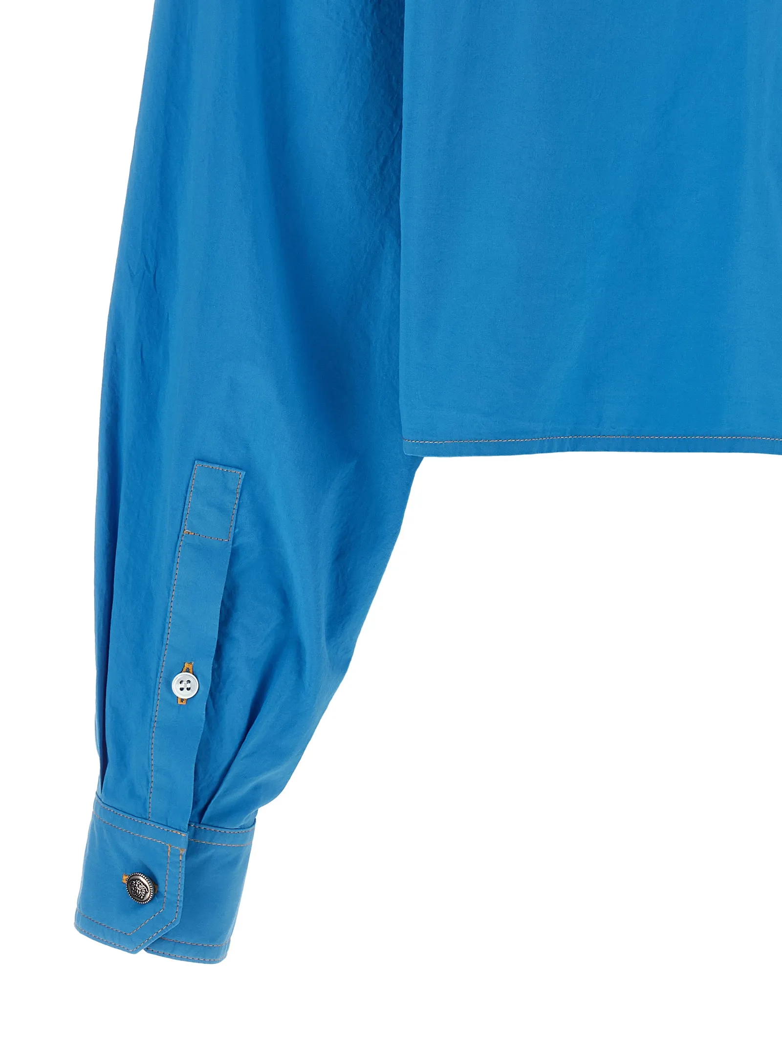 Versace Blue Cotton Women's Blouse - Versace - Modalova